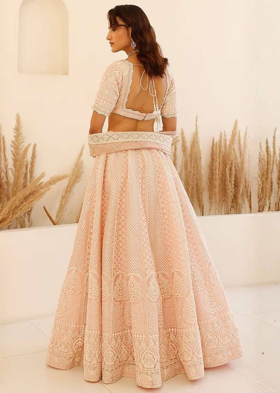 Pastel Pink Embellished Lehenga Image - 1