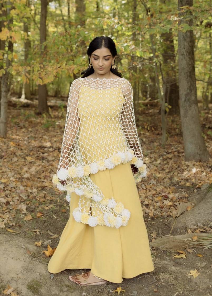 Floral Dupatta for Haldi Image - 0