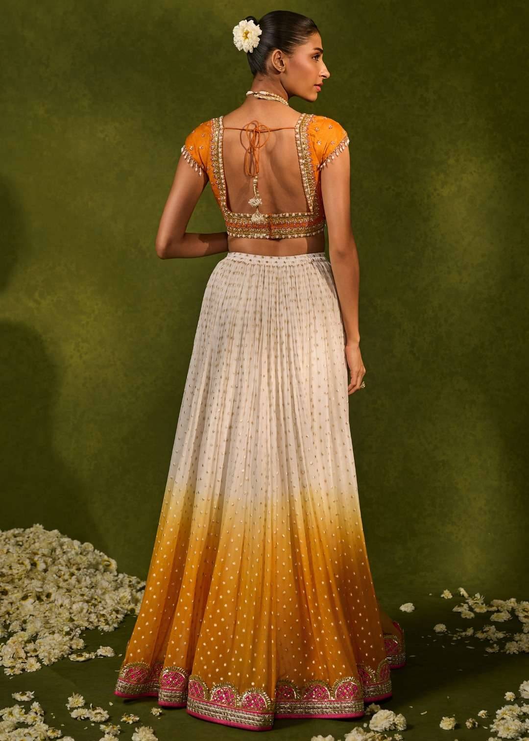 Sunset Lehenga with Bandhani Dupatta Image - 2