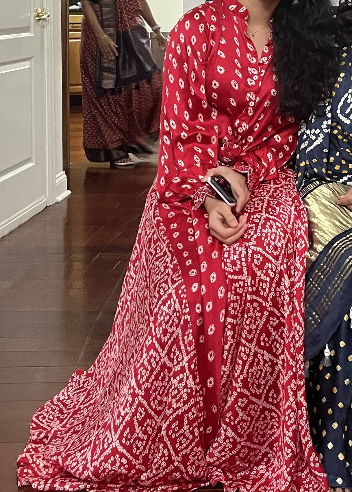 Red Bandhani Skirt Set Image - 6