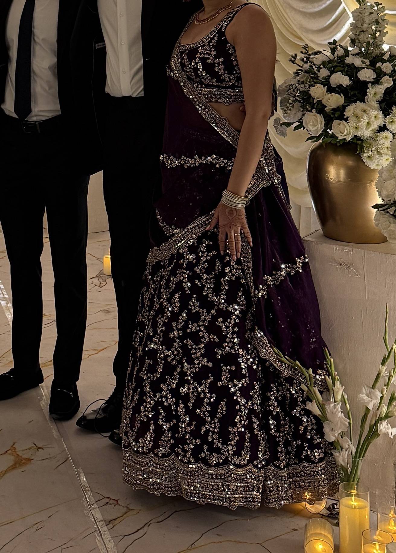 Purple Sequin Lehenga Image - 3