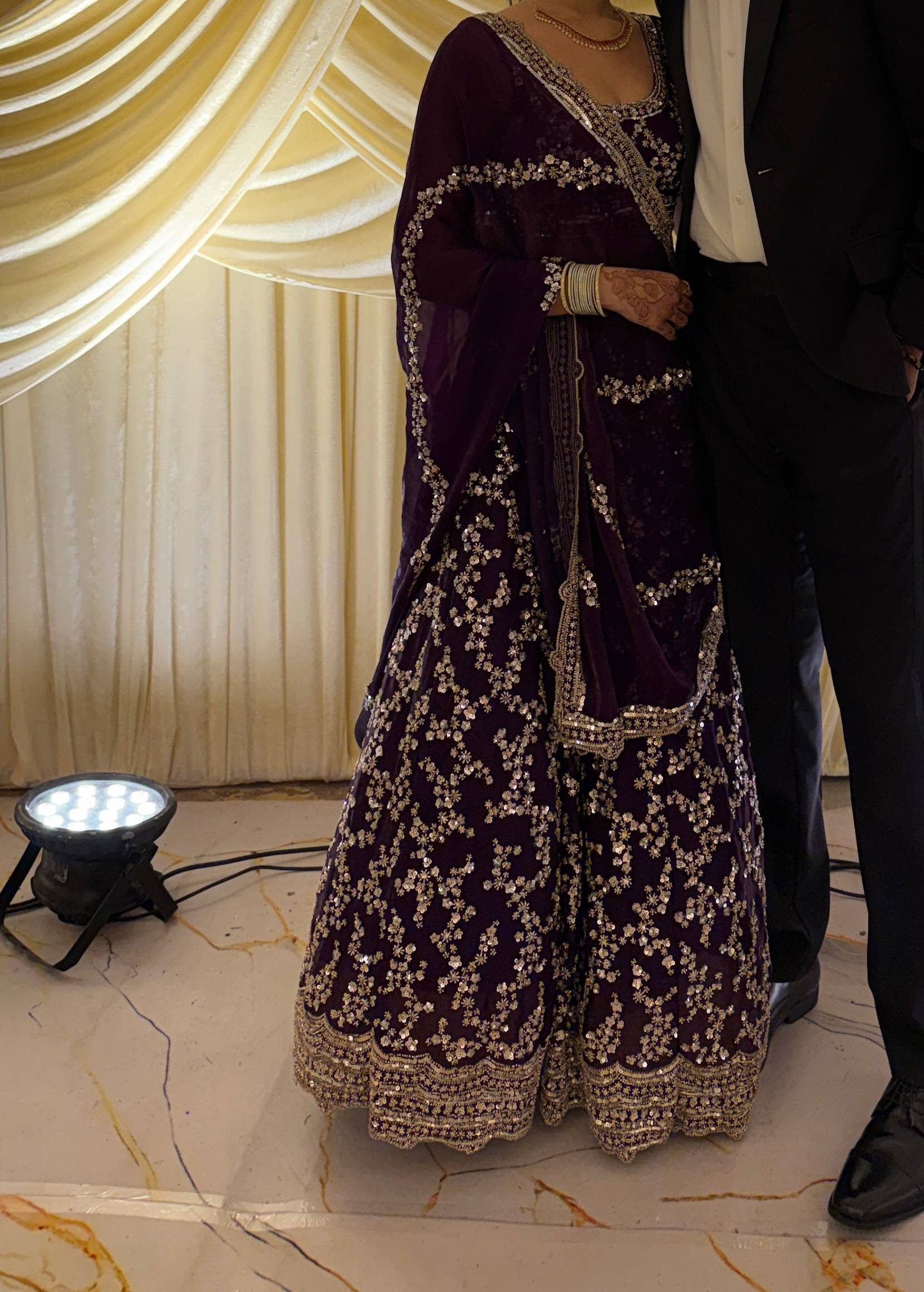 Purple Sequin Lehenga Image - 4