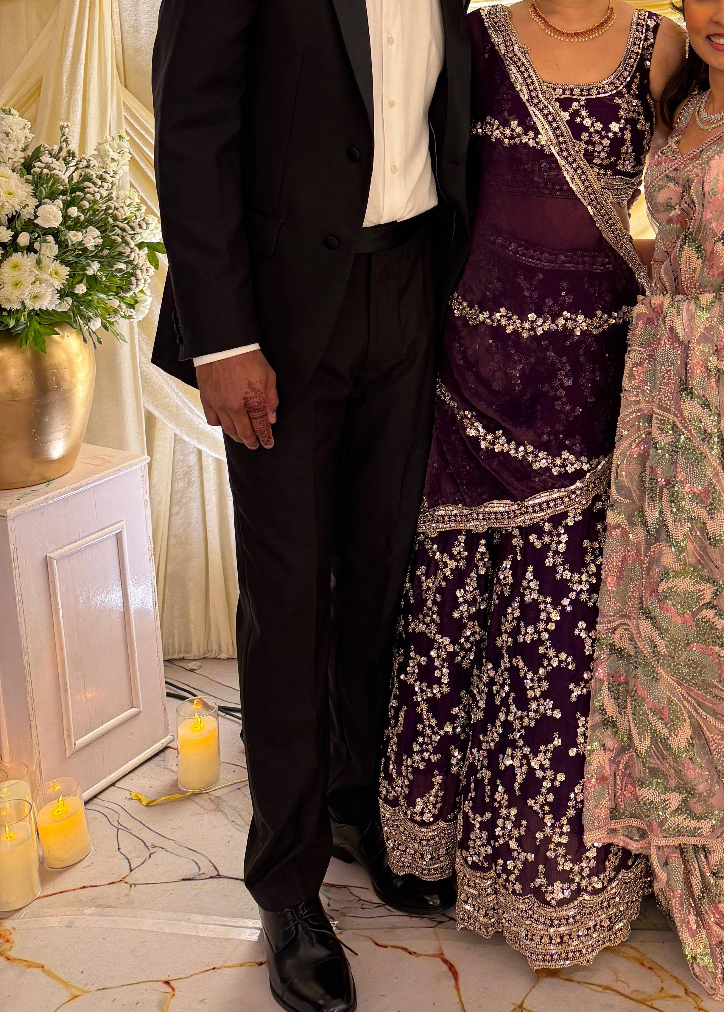Purple Sequin Lehenga Image - 2