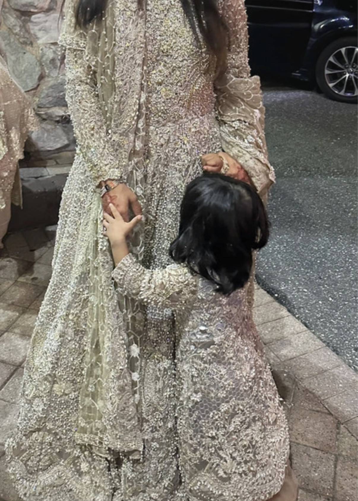 Nude Embroidered Anarkali Image - 4