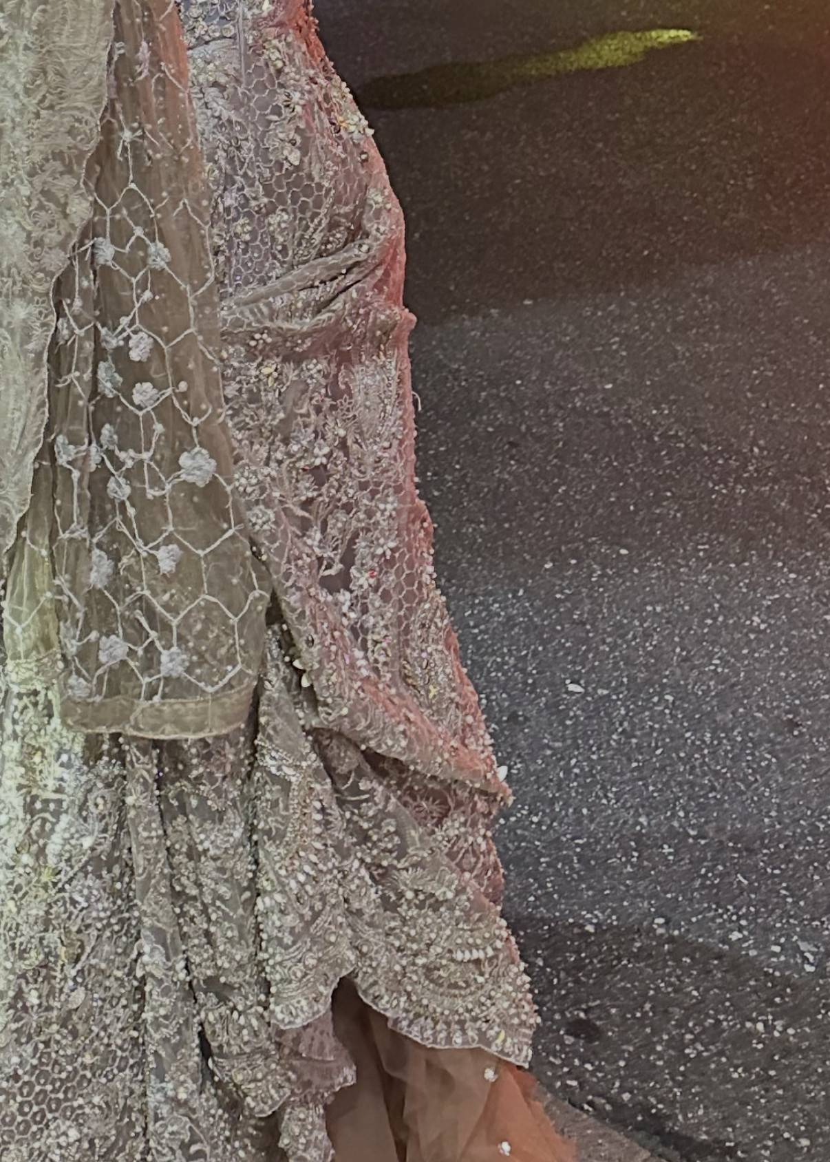 Nude Embroidered Anarkali Image - 6