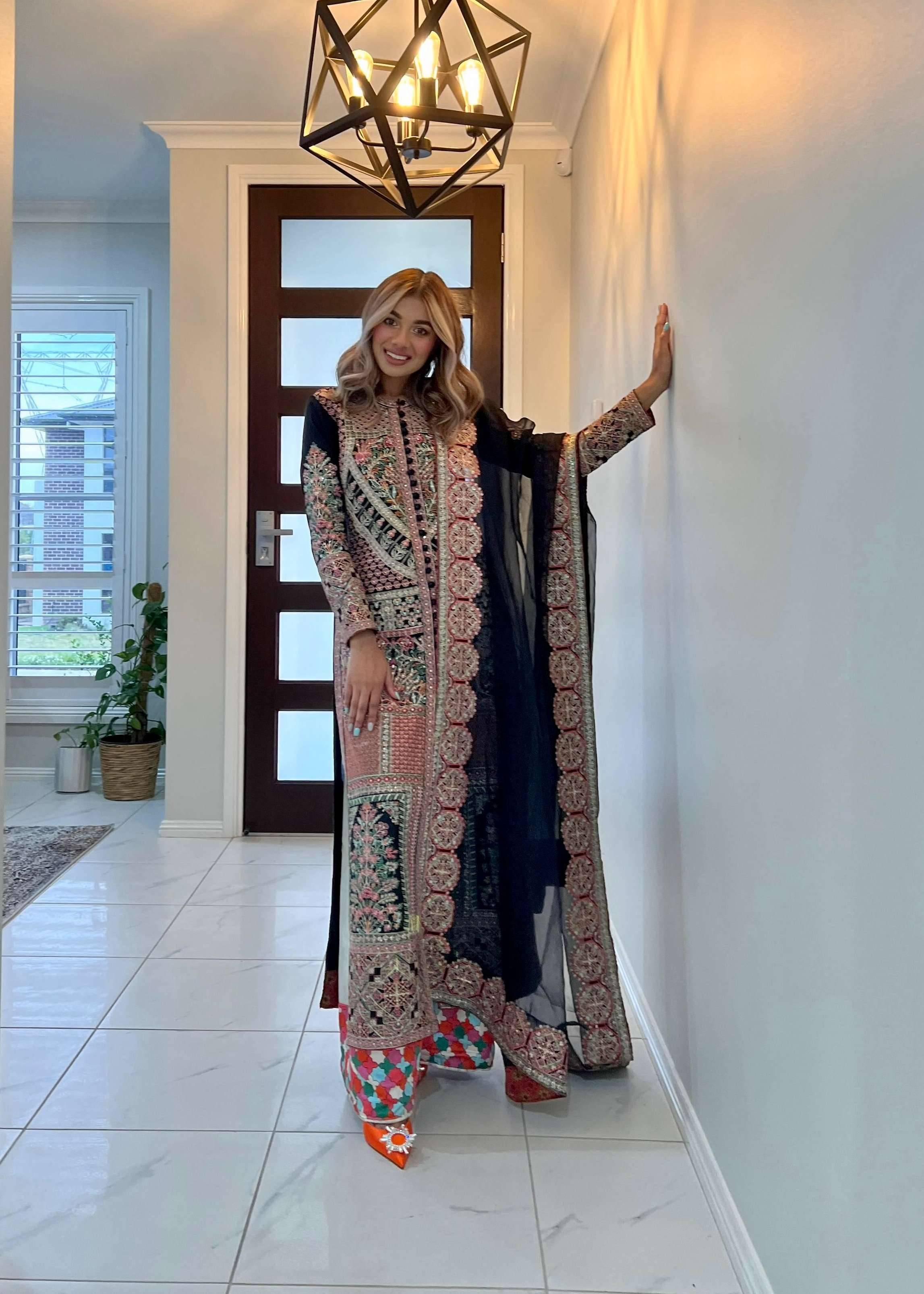 Multi-Print Long Kurta Set Image - 1
