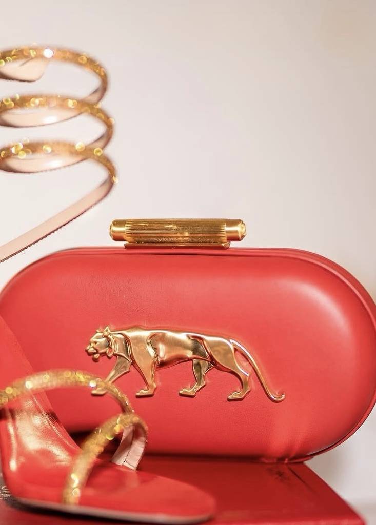 Red Royal Bengal Minaudière Clutch Image - 1