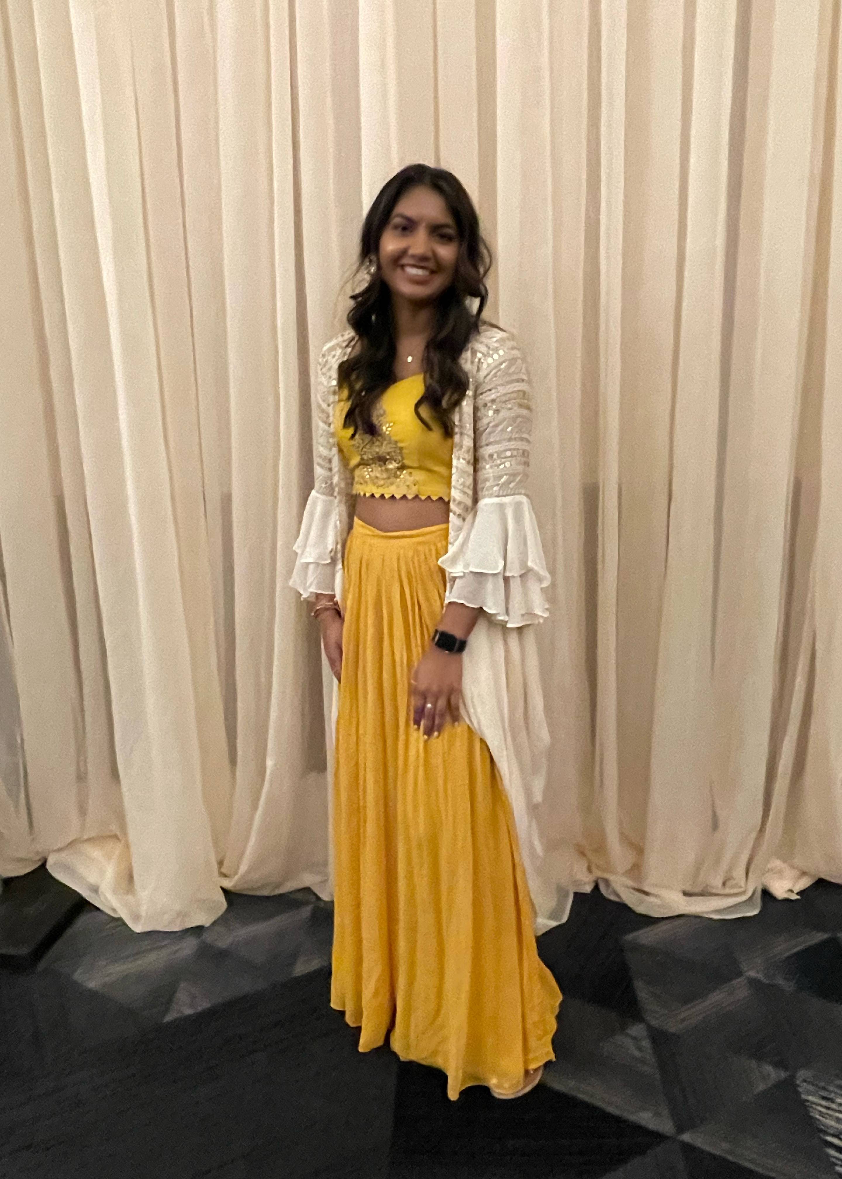 Yellow Cape Sharara Set Image - 1