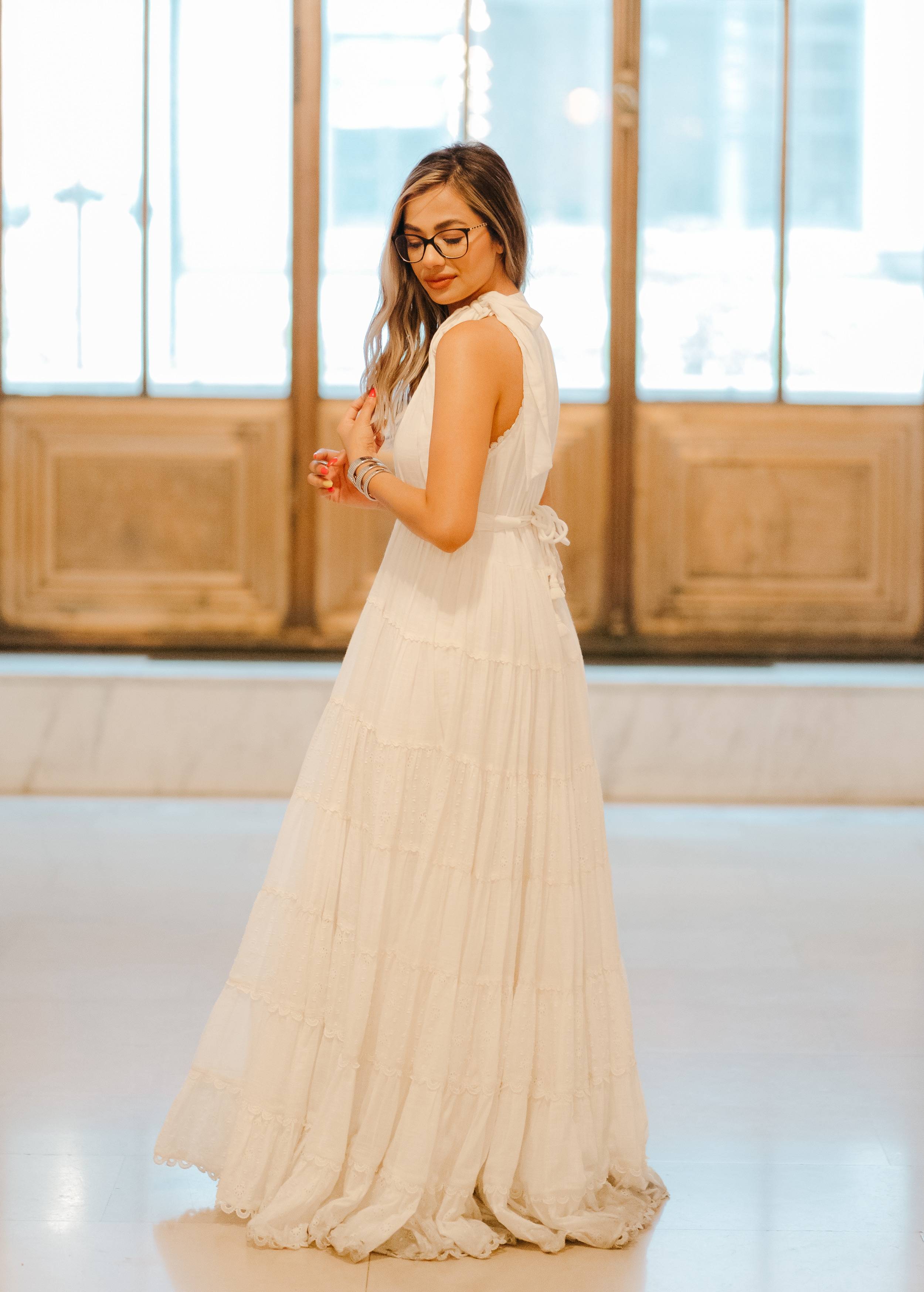 White Maxi Dress Image - 2