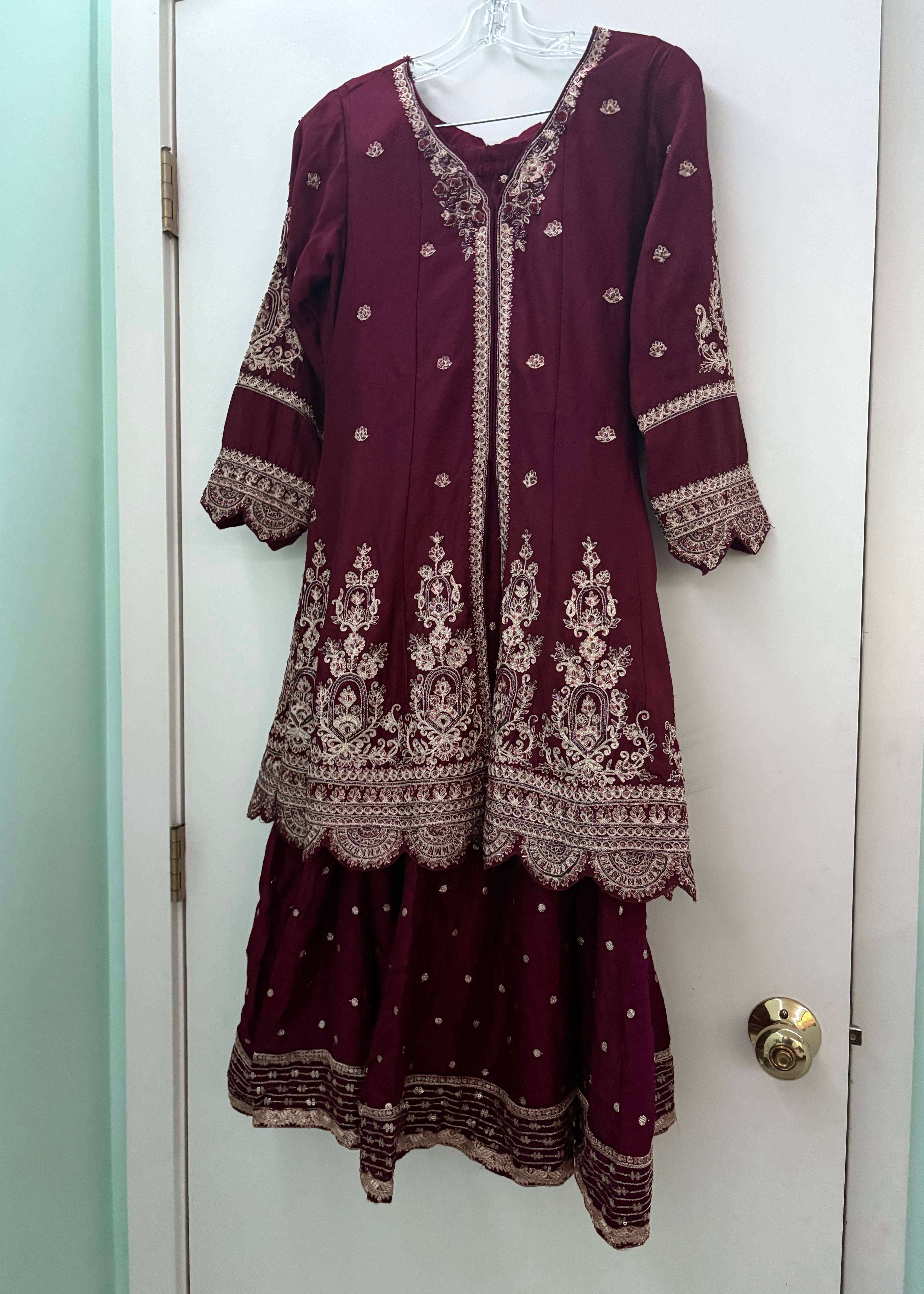 Eggplant Purple Sharara Image - 1