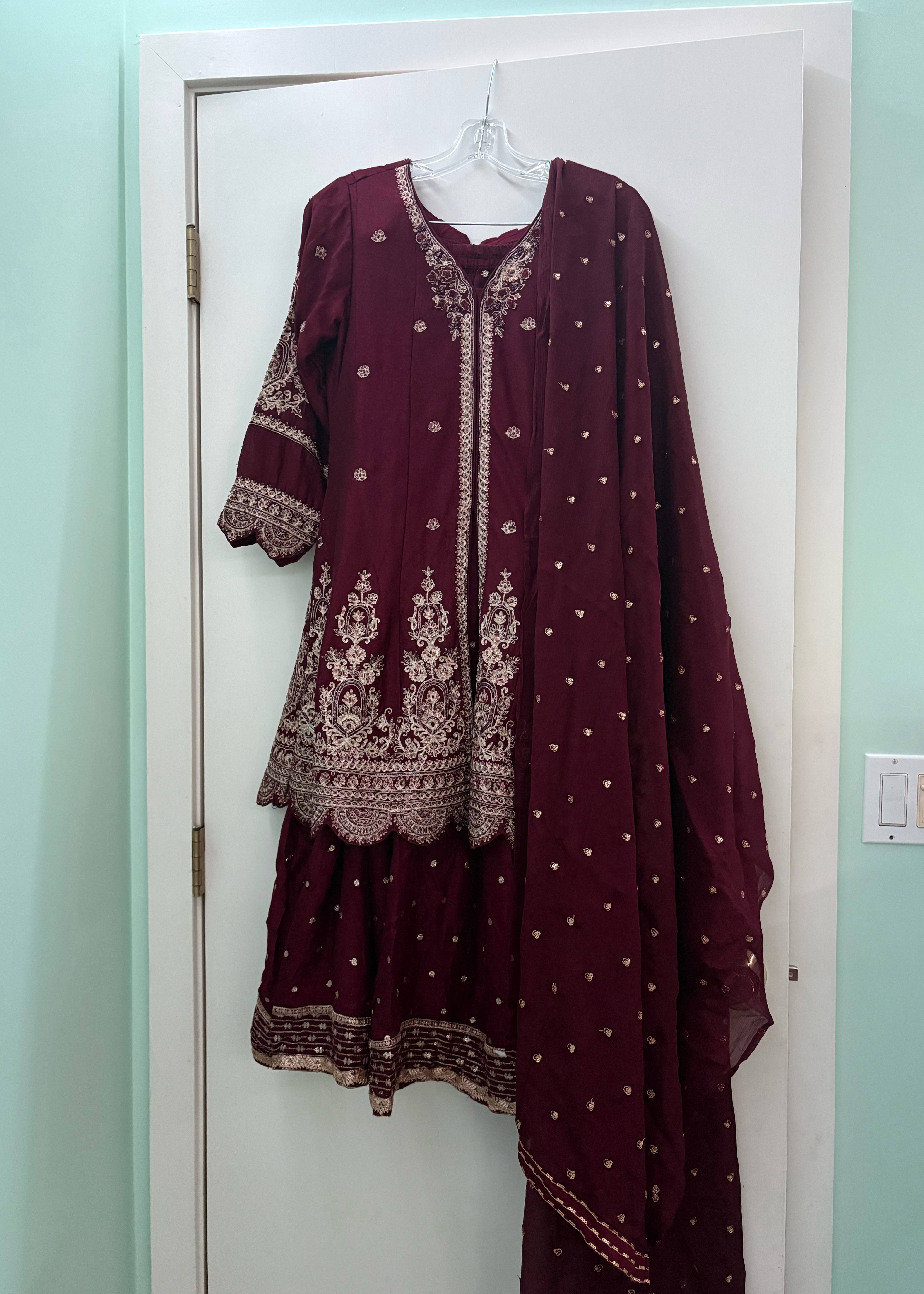 Eggplant Purple Sharara Image - 0