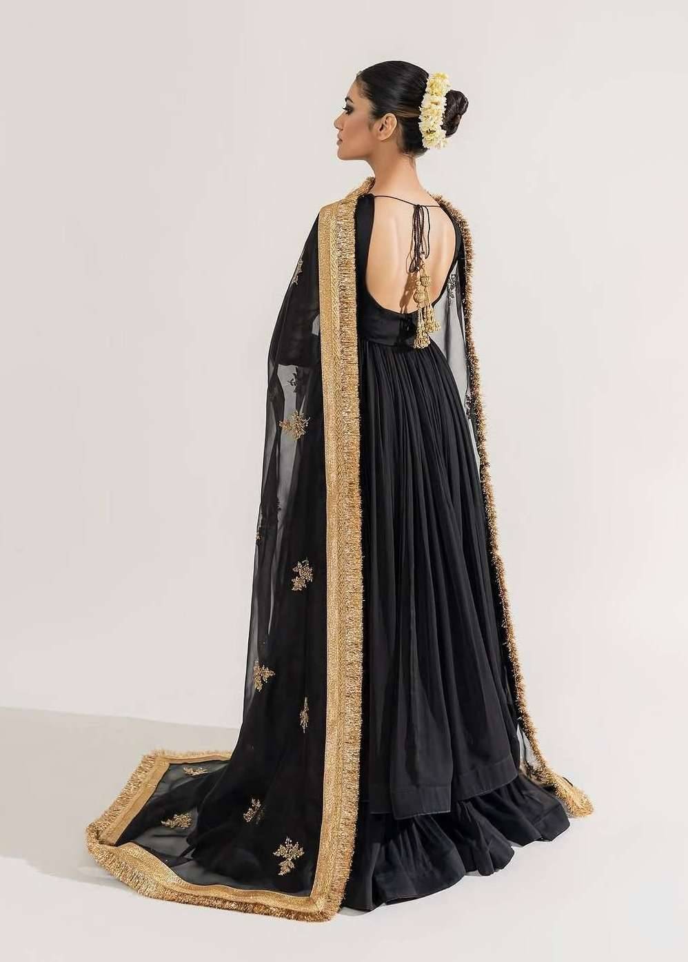 Black And Gold Anarkali Image - 1
