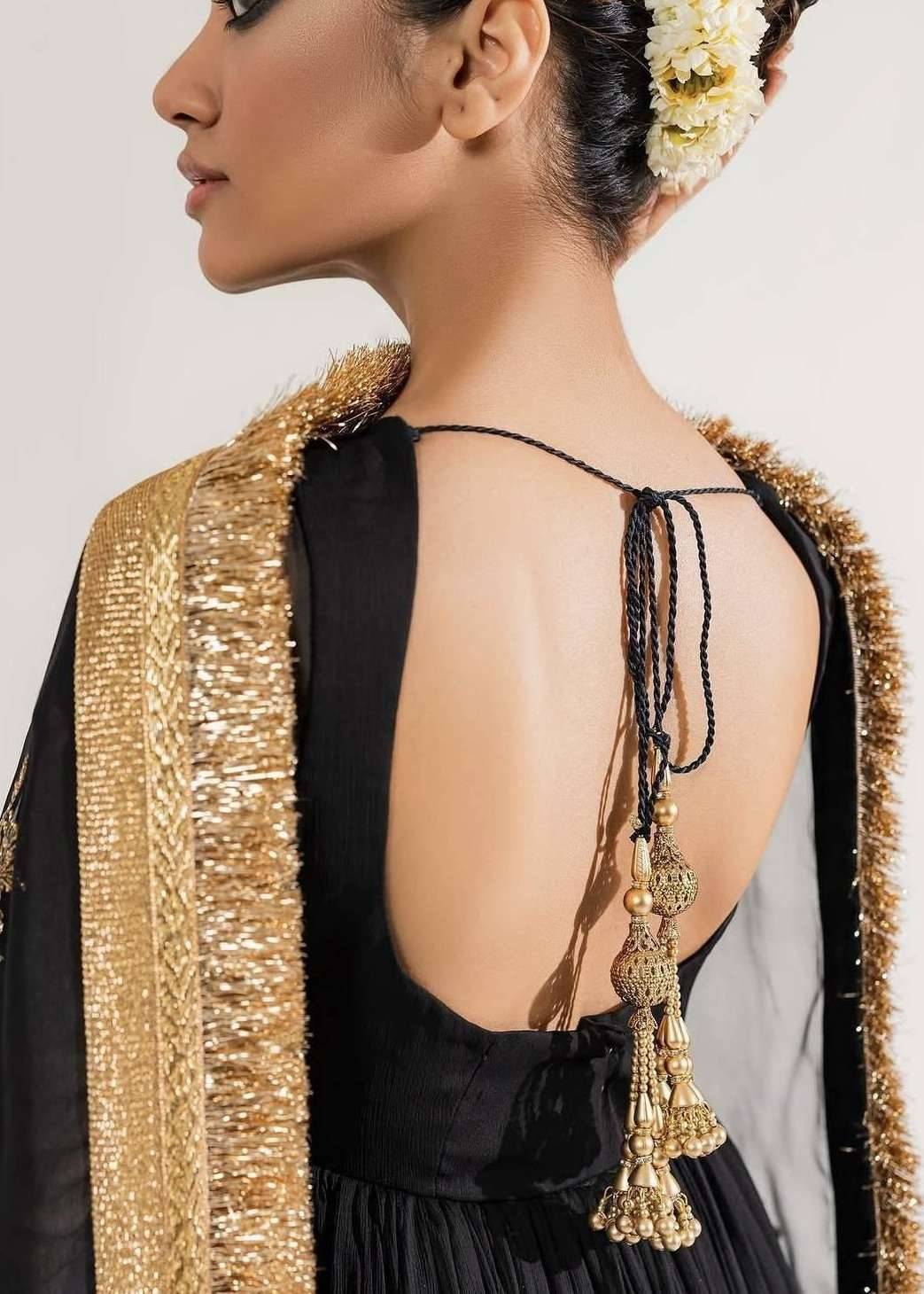 Black And Gold Anarkali Image - 3