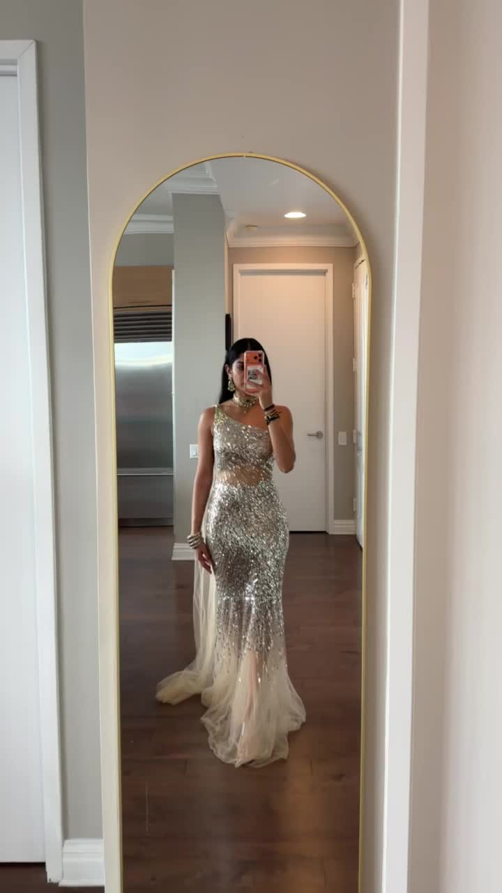 Sheer Embellished Gown Image - 3
