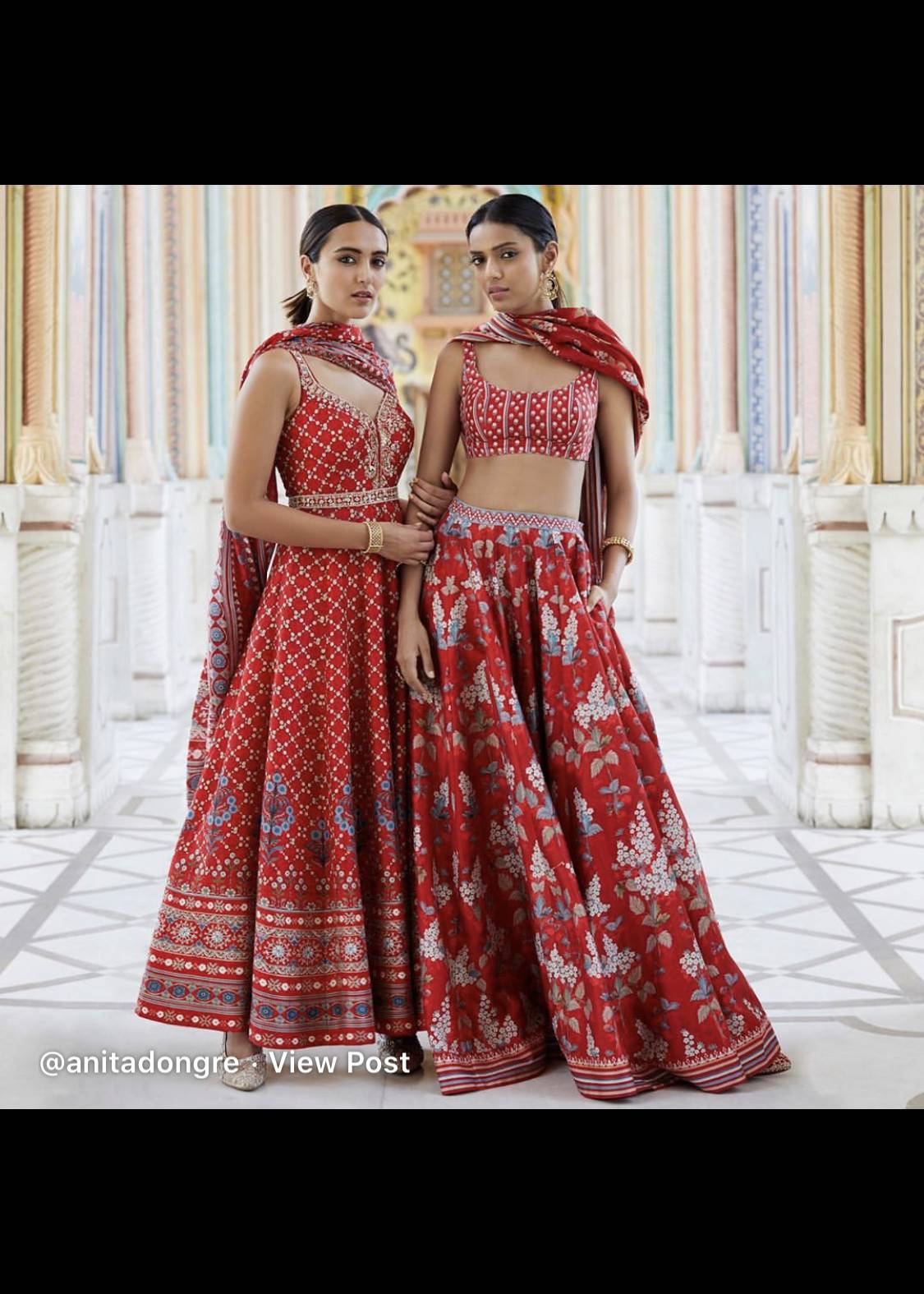 Red Floral Anarkali Image - 6