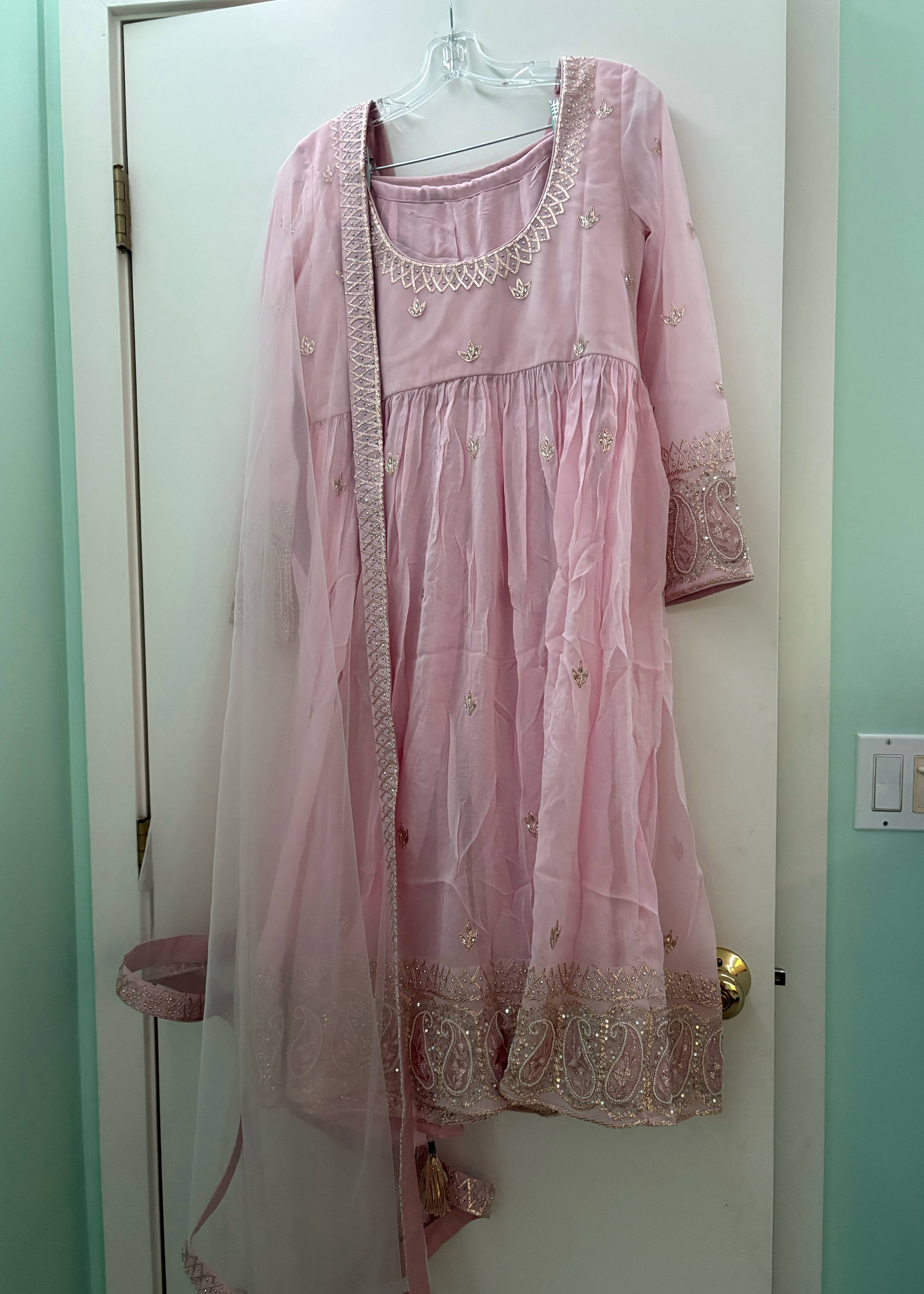 Baby Pink Sharara Set Image - 1
