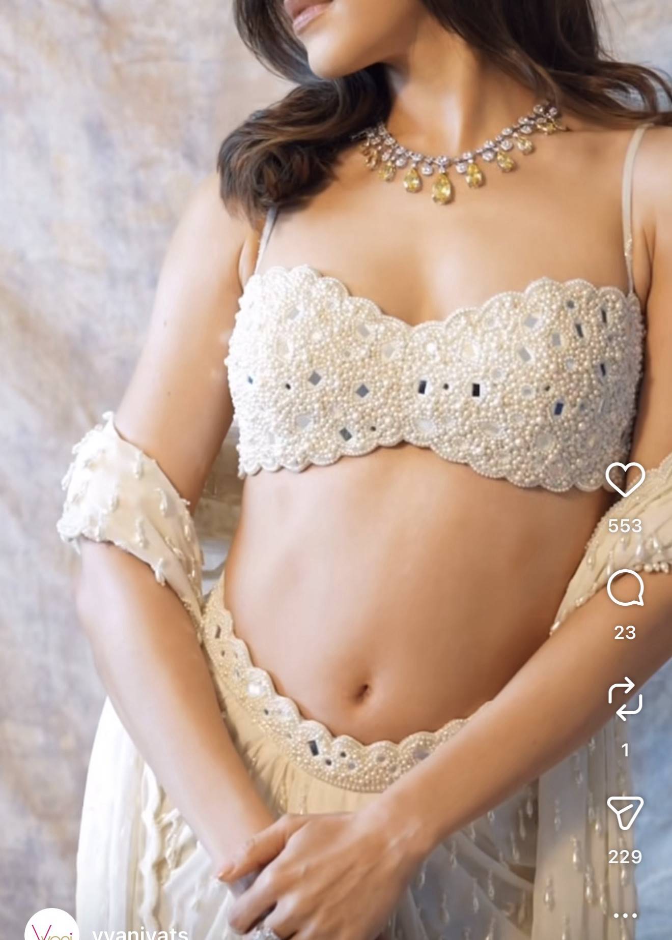 White Pearl Skirt Set Image - 5
