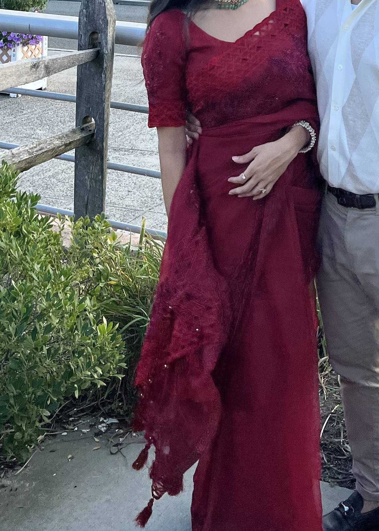 Deep Red Sari Image - 0