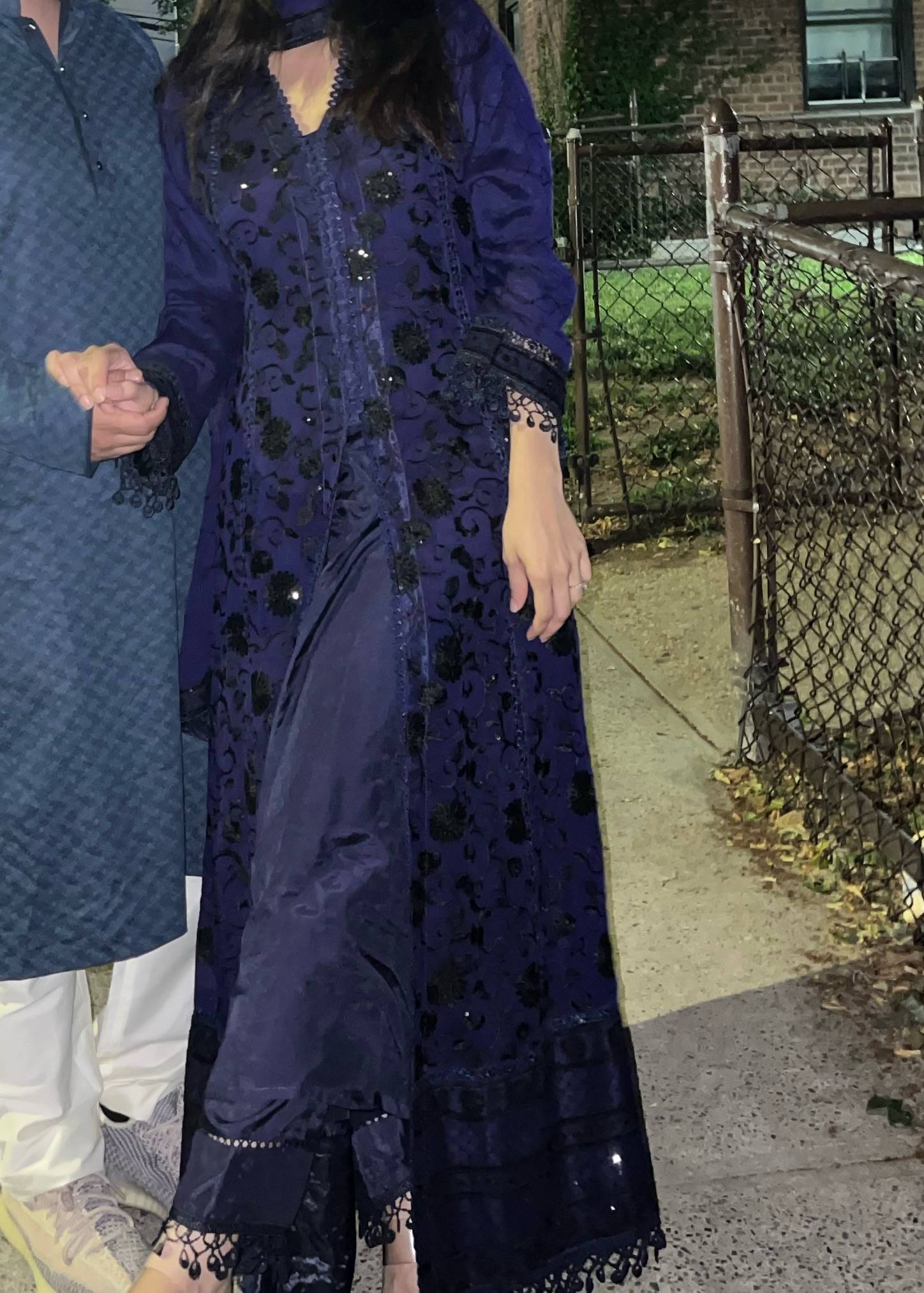 Navy with Black Embroidery Anarkali Set Image - 3