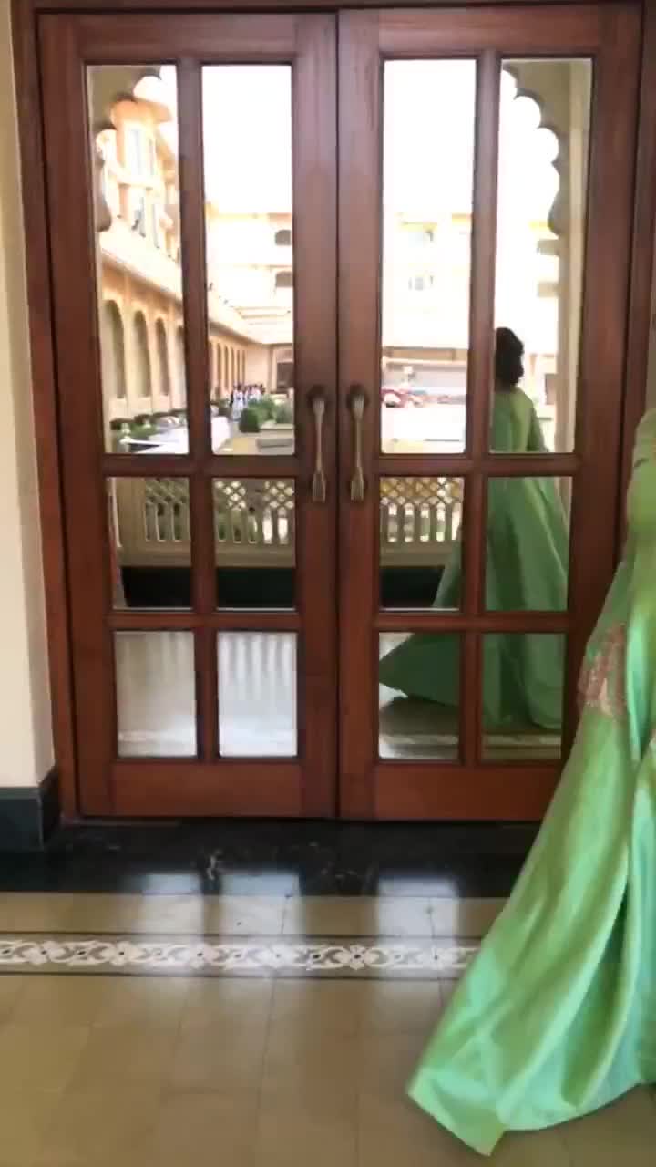 Electric Green Embroidered Anarkali Image - 1