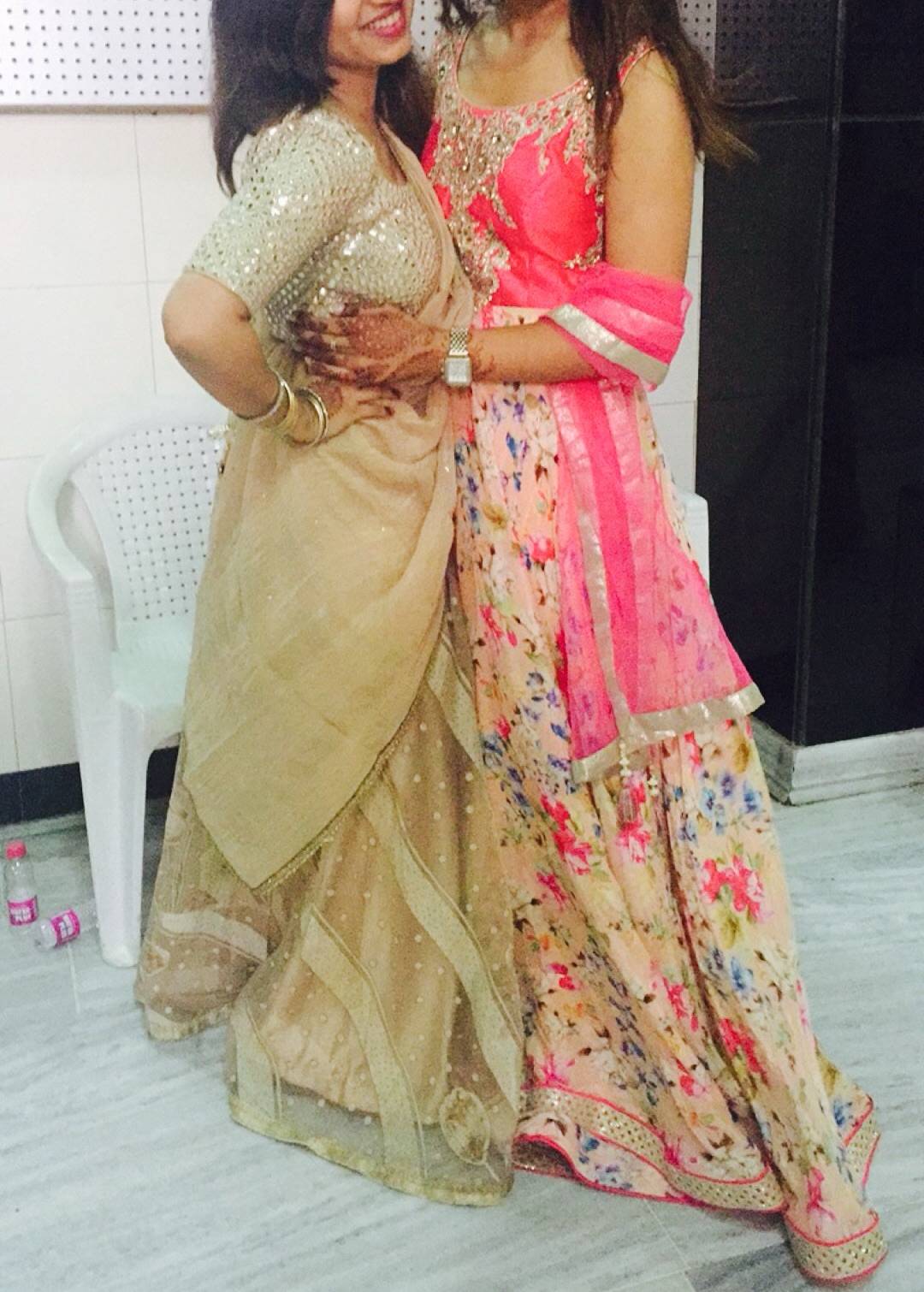 Pink Floral Anarkali Image - 1