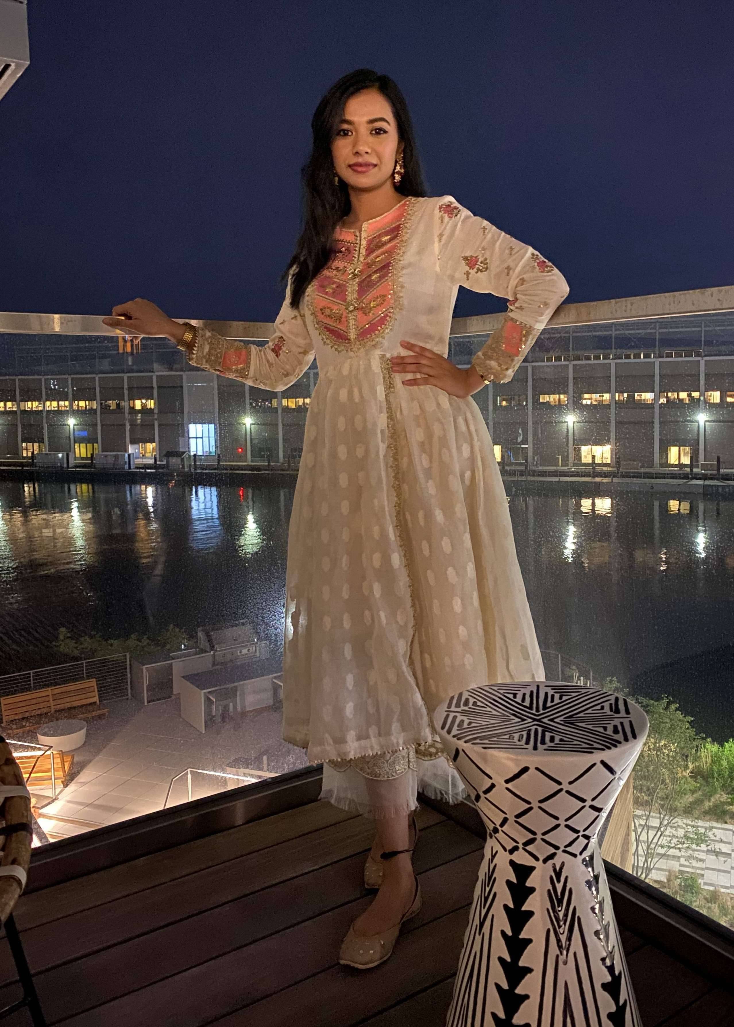 Ivory Short Anarkali Set Image - 0
