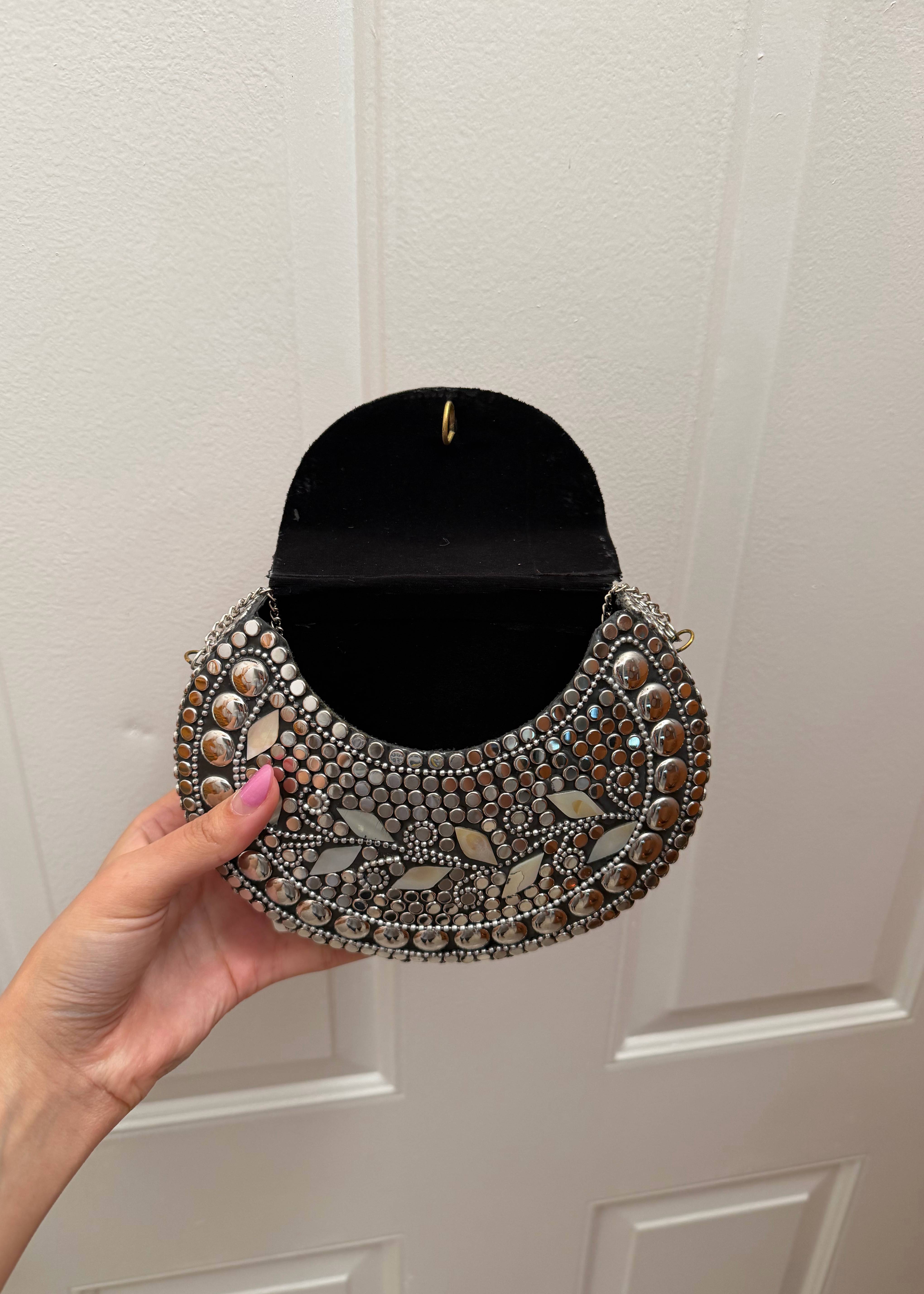 Silver Mirror Hardshell Purse Image - 2