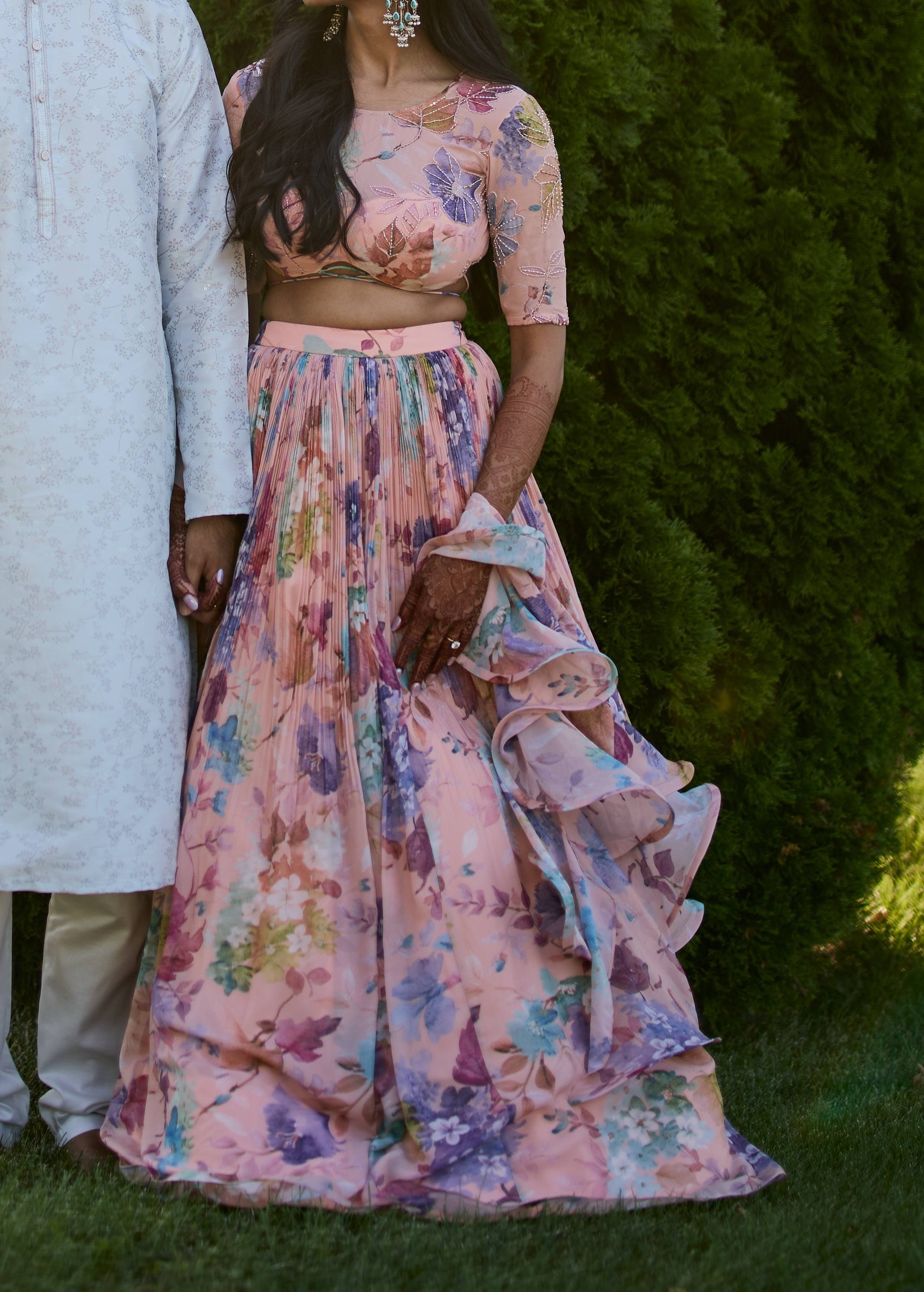 Floral Ruffle Lehenga Image - 0
