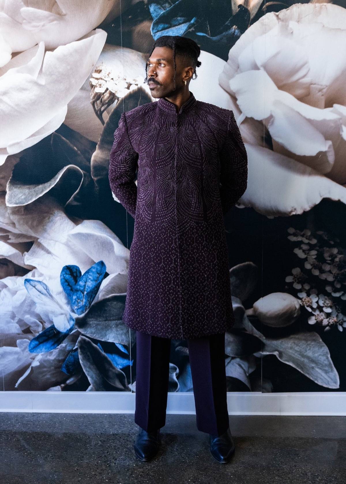 Plum Majesty Sherwani Image - 0
