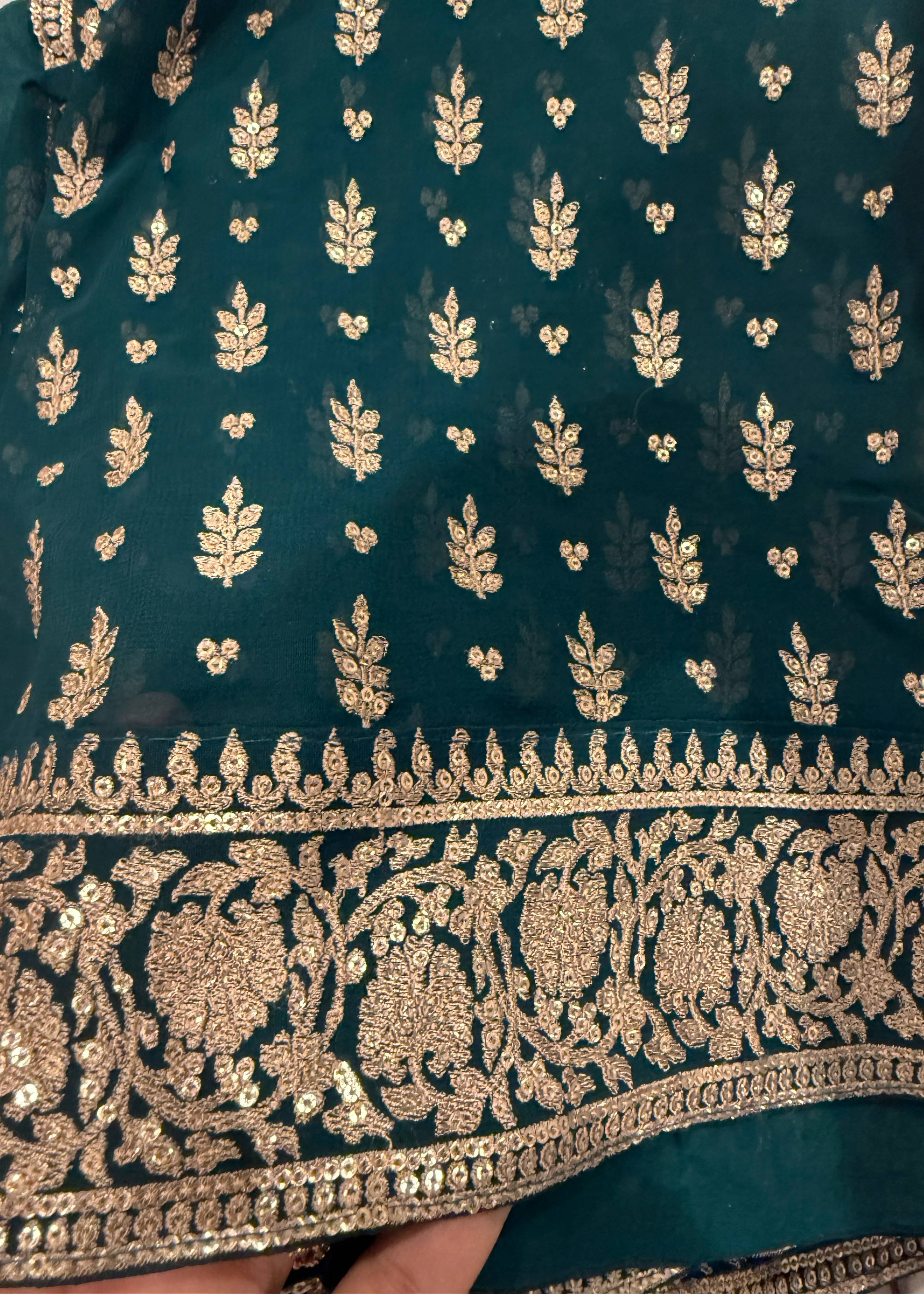 Emerald Green Anarkali Set Image - 4