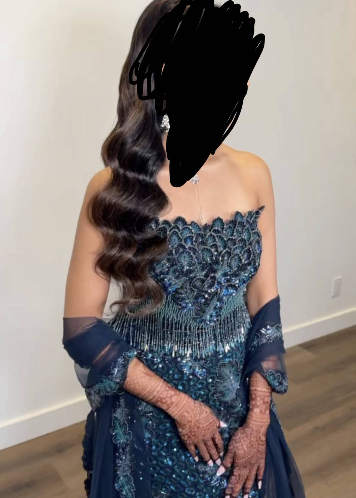 Blue Embellished Corset Lehenga Image - 2