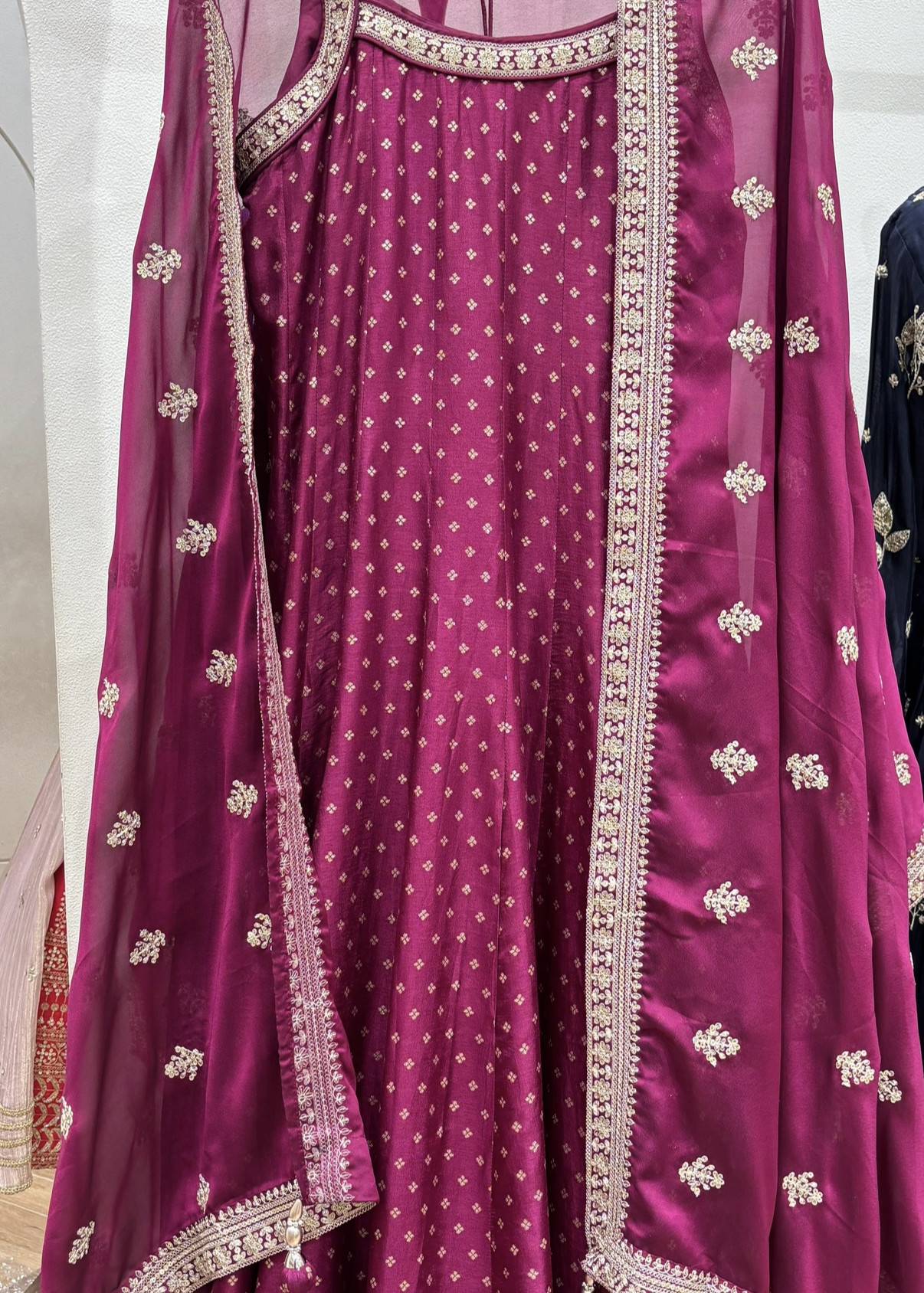 Magenta Anarkali Set Image - 1