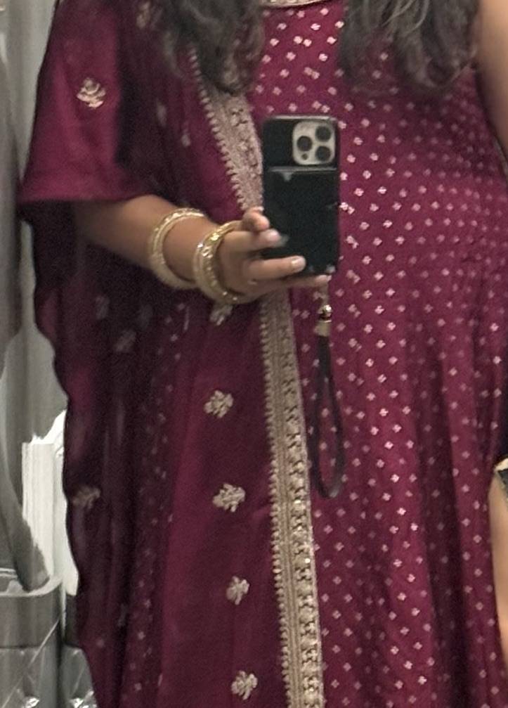 Magenta Anarkali Set Image - 2