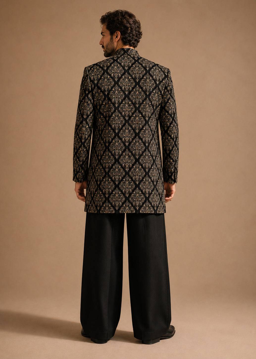 Black Open Jacket Set Image - 2