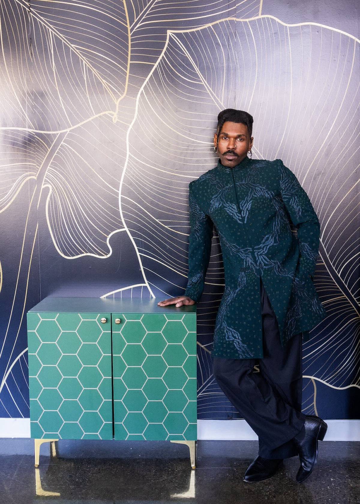 Emerald Storm Sherwani Set Image - 4