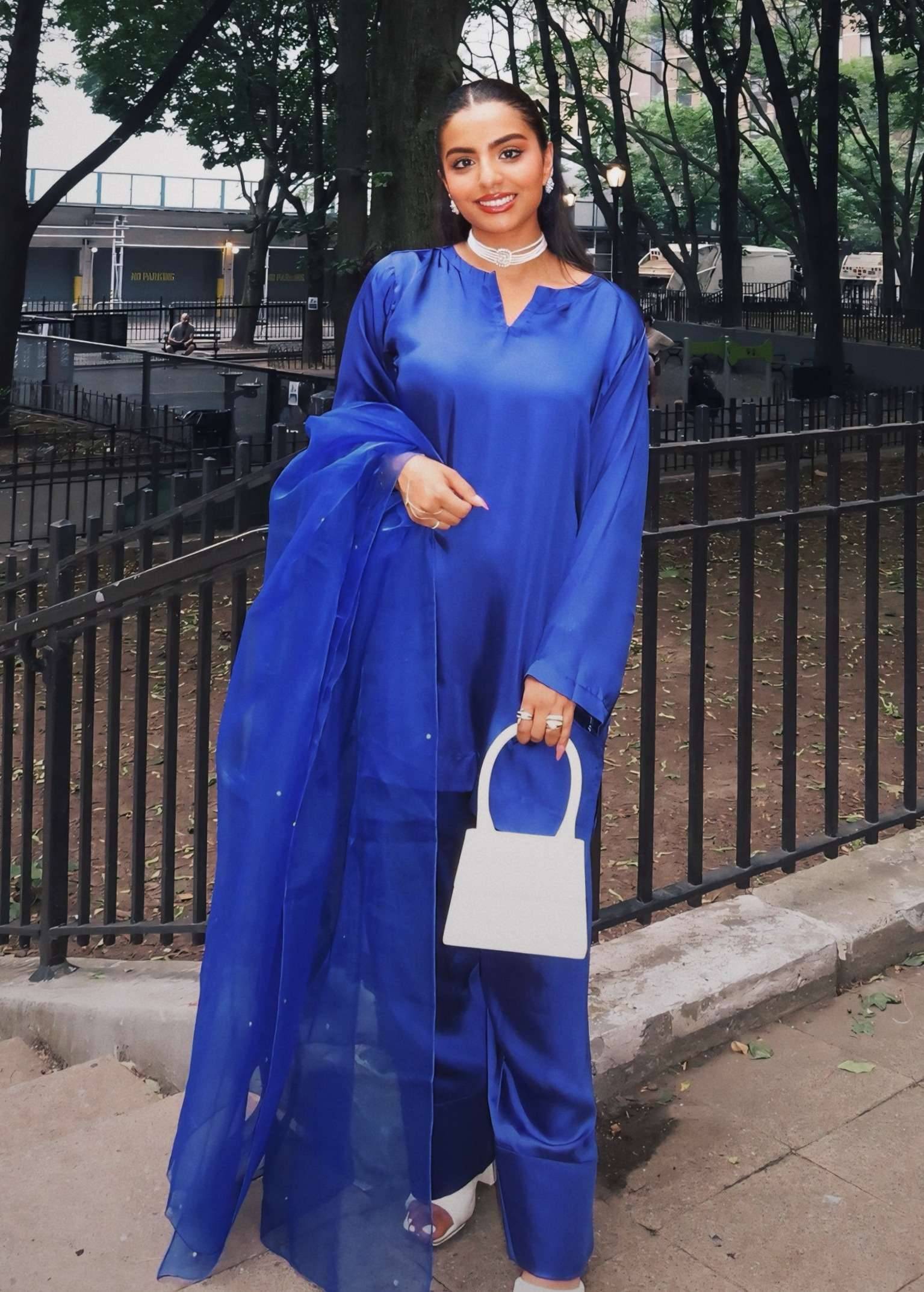 Blue Farshi Shalwar Set Image - 0