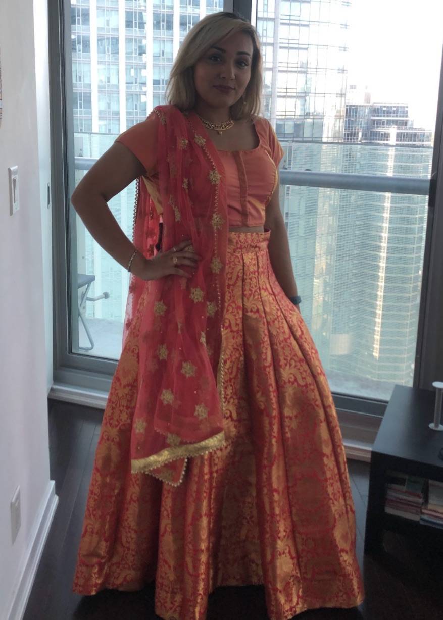 Pink and Gold Lehenga Image - 0