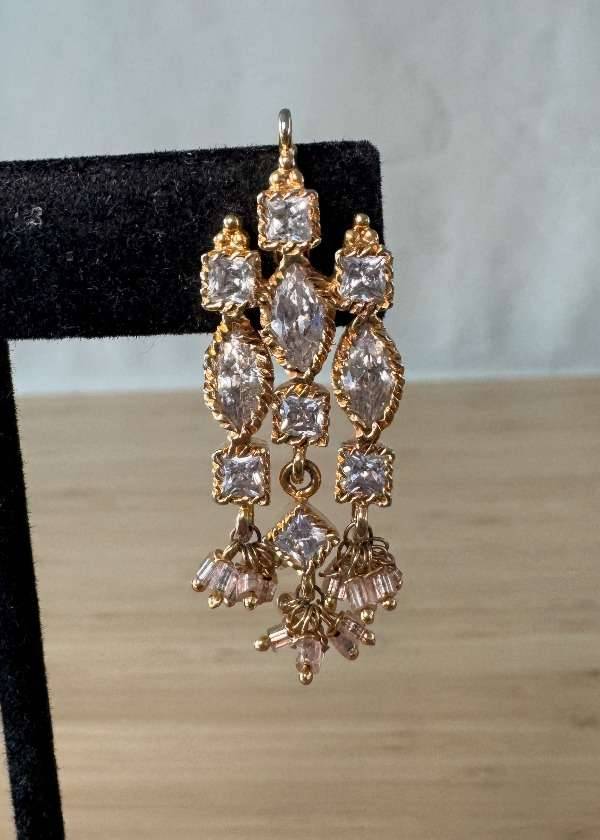 Gold Crystal Choker Set Image - 4