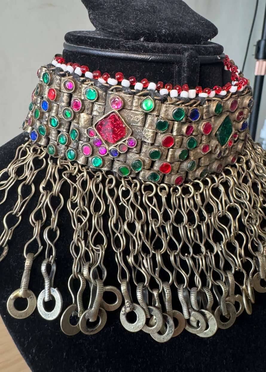 Vintage Mirror Fringe Choker Image - 1