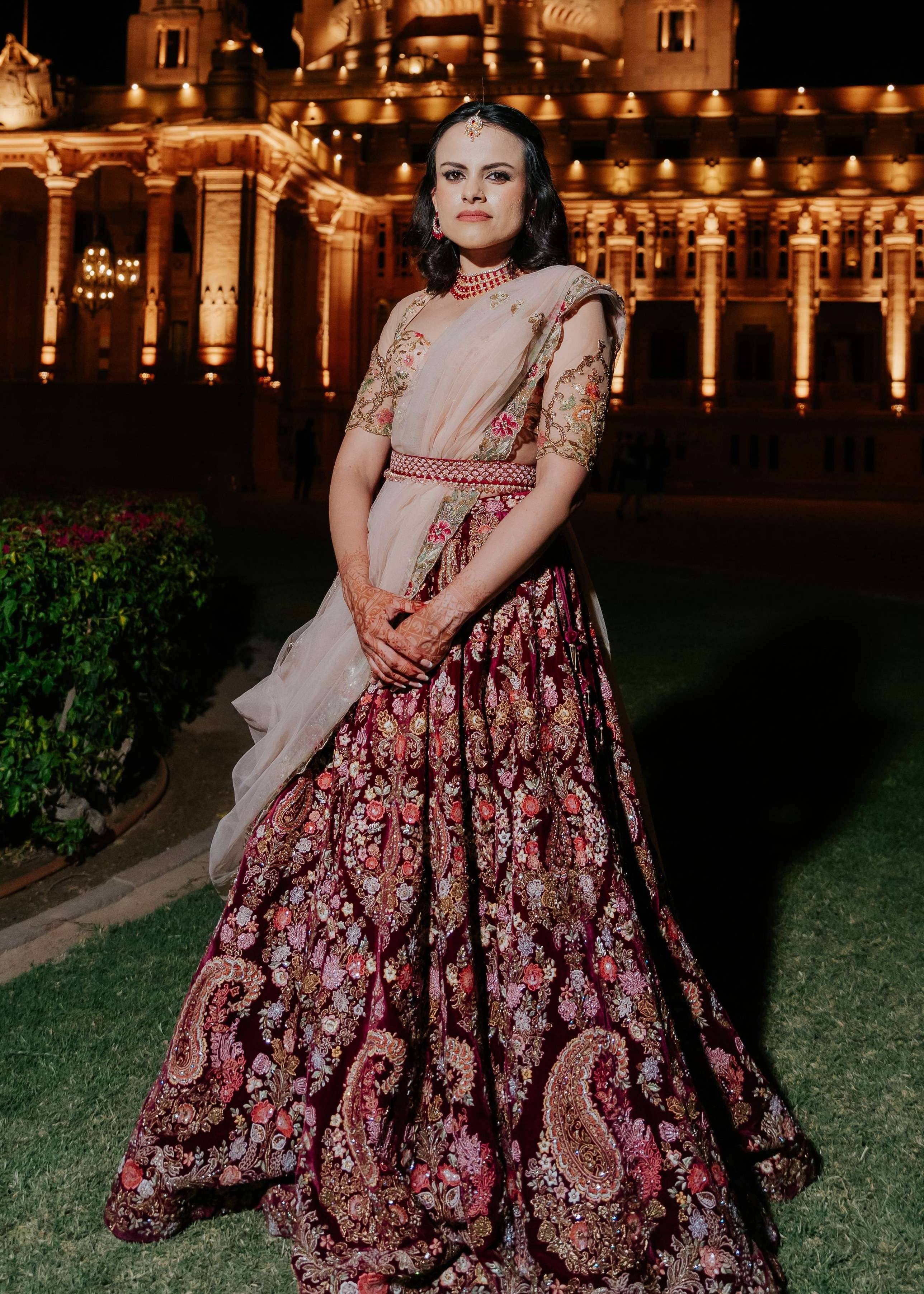 Pink Floral Lehenga Image - 0