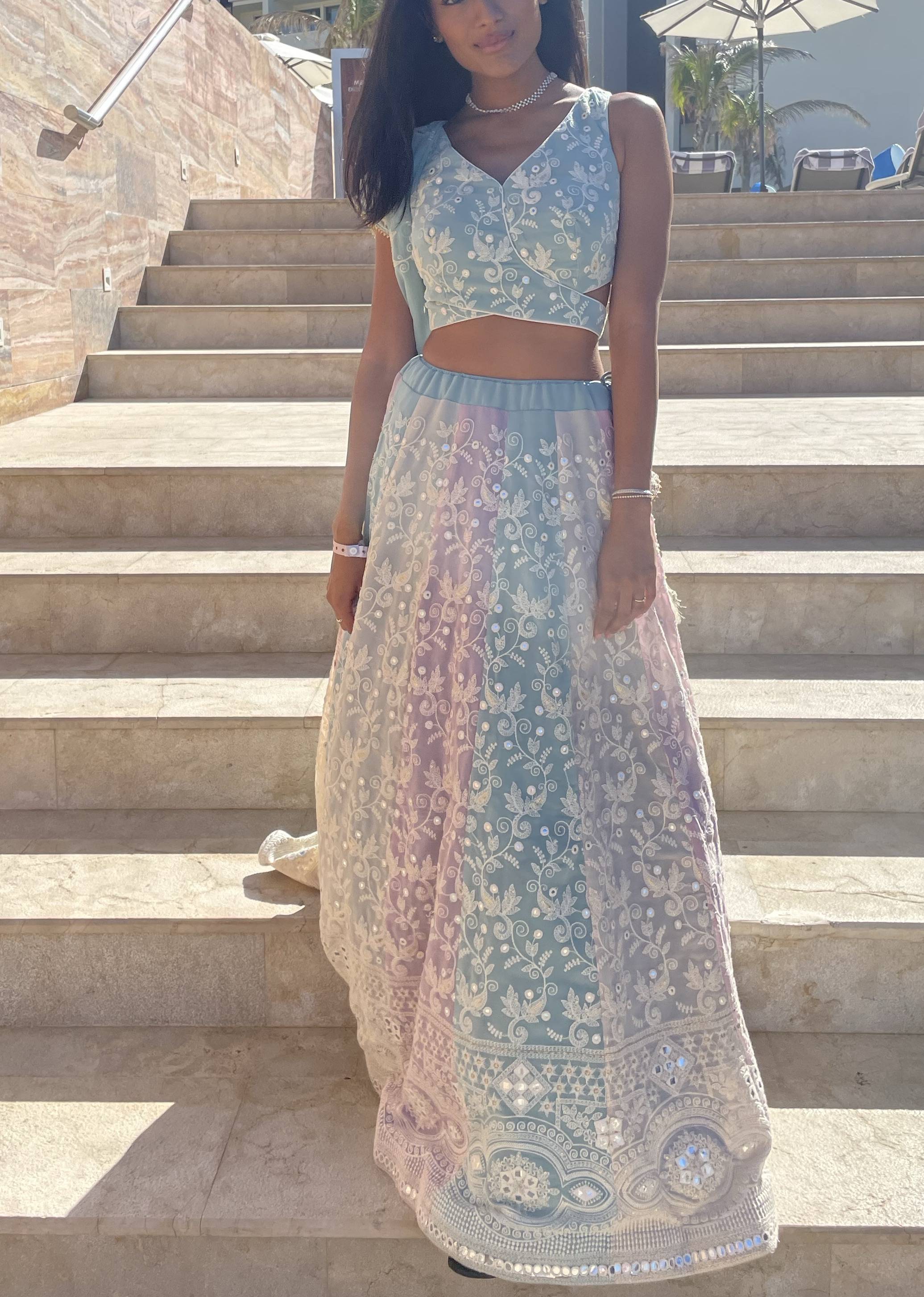 Multi-Colored Pastel Lehenga Image - 0