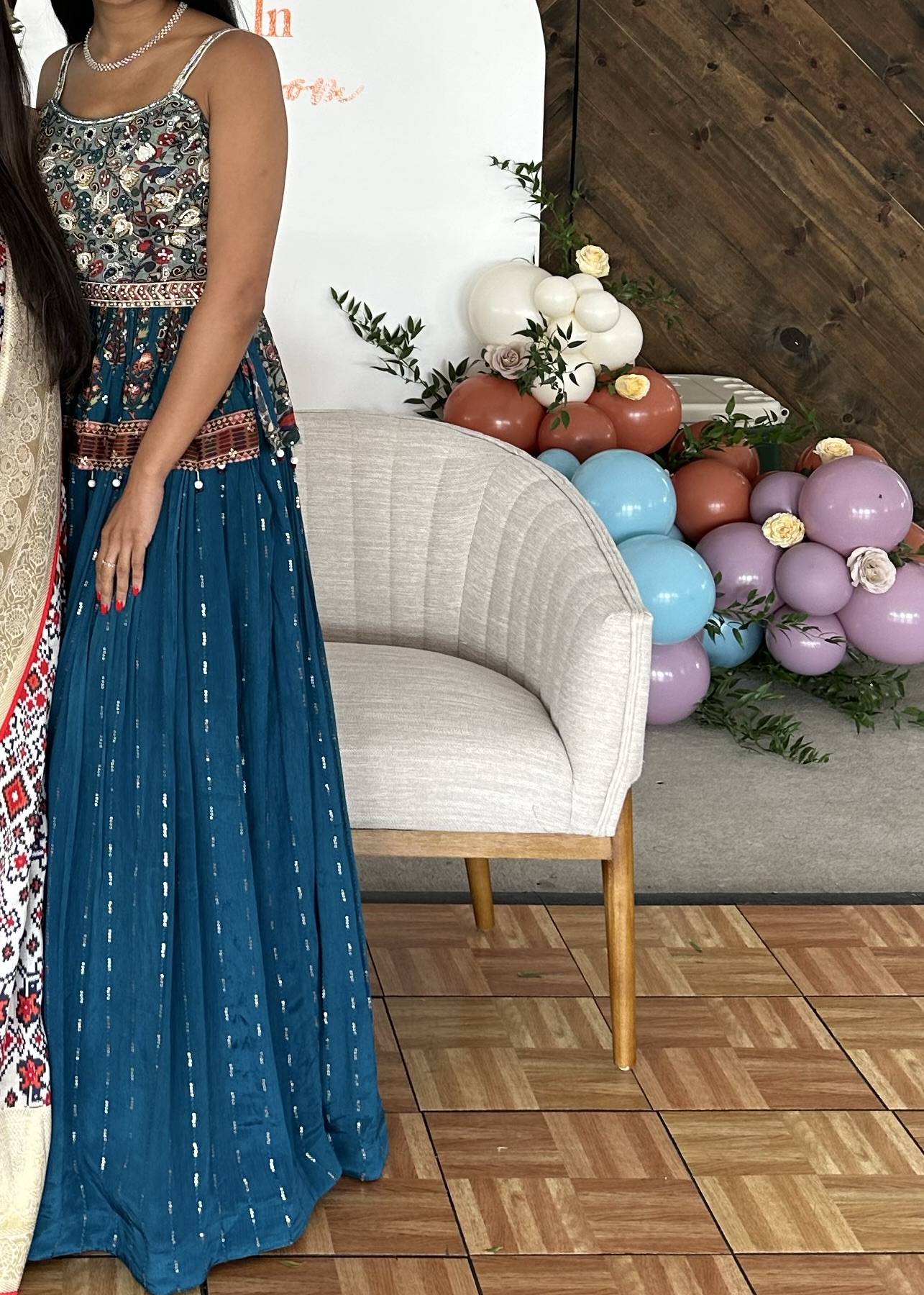 Blue Peplum Blouse Lehenga Image - 0