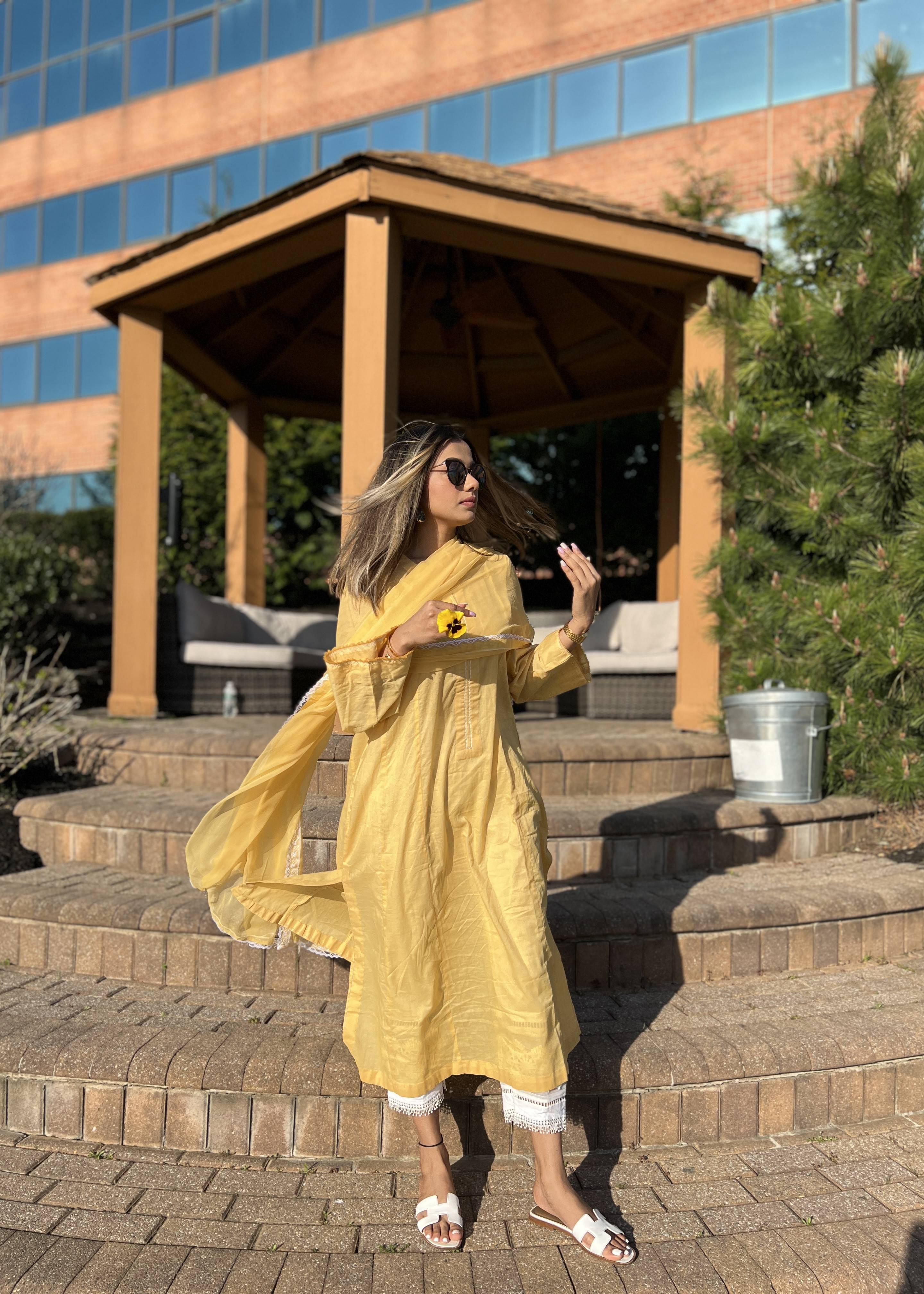 Yellow Kurta Set Image - 4