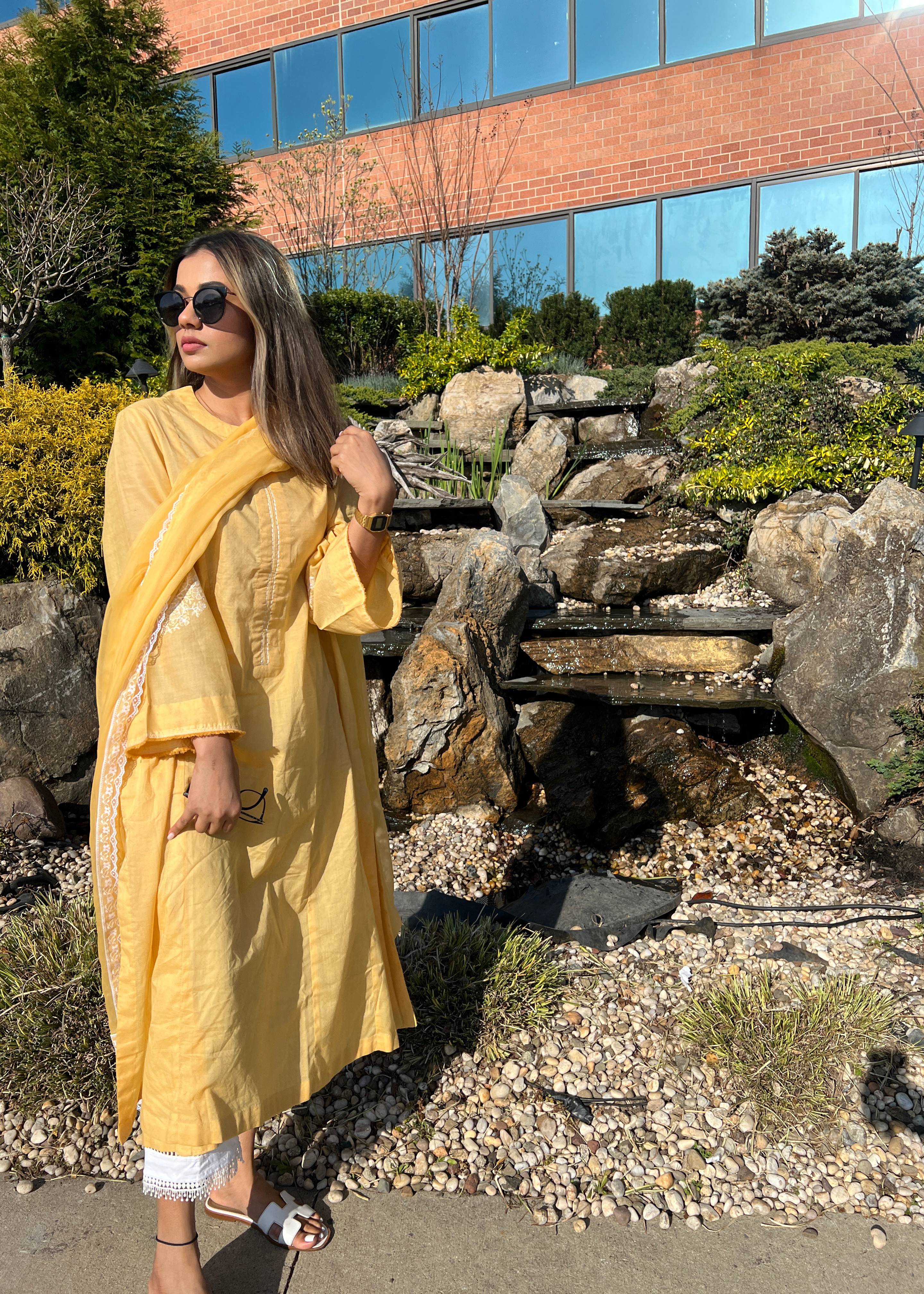 Yellow Kurta Set Image - 2