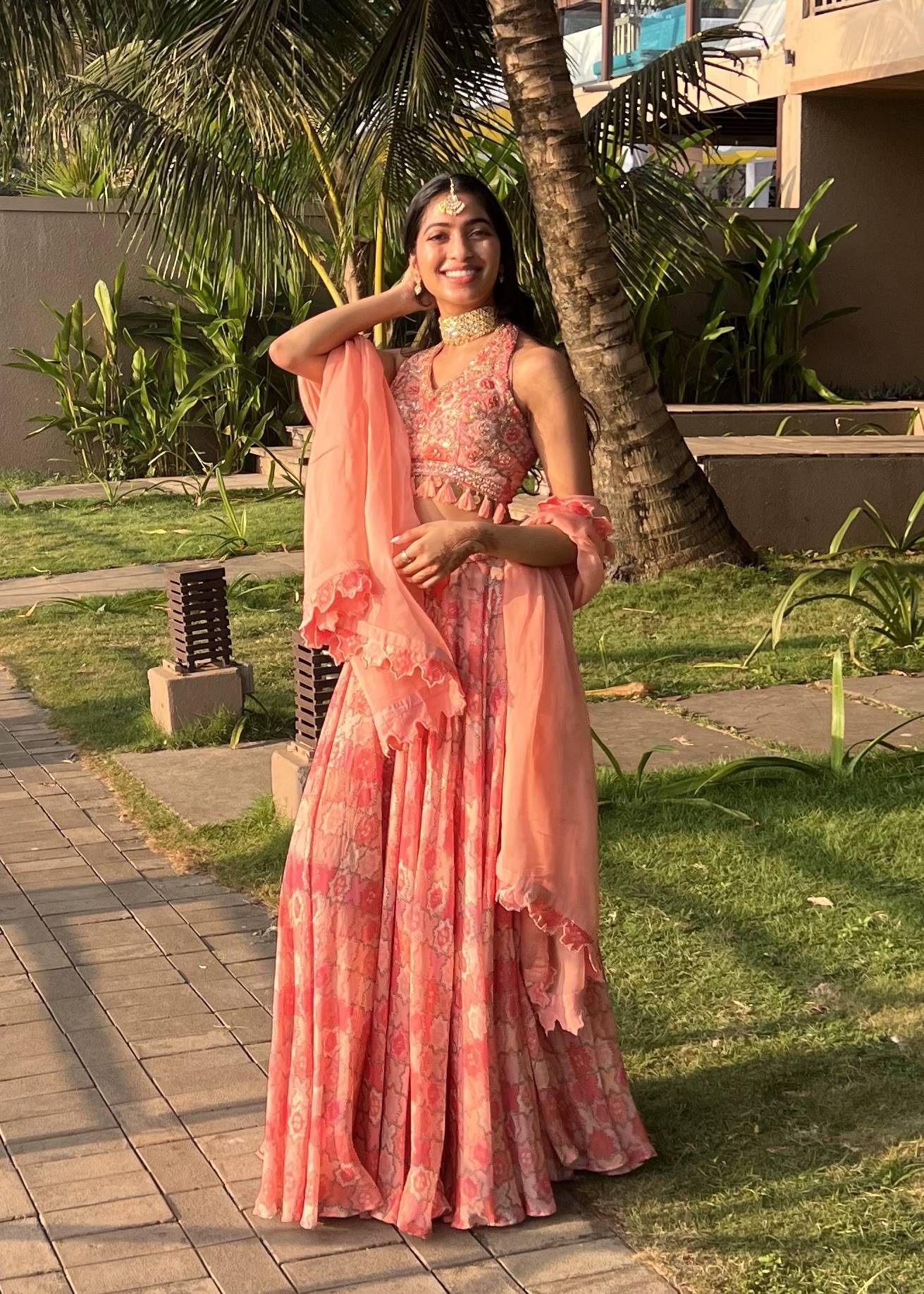 Peach Pink Lehenga Image - 2