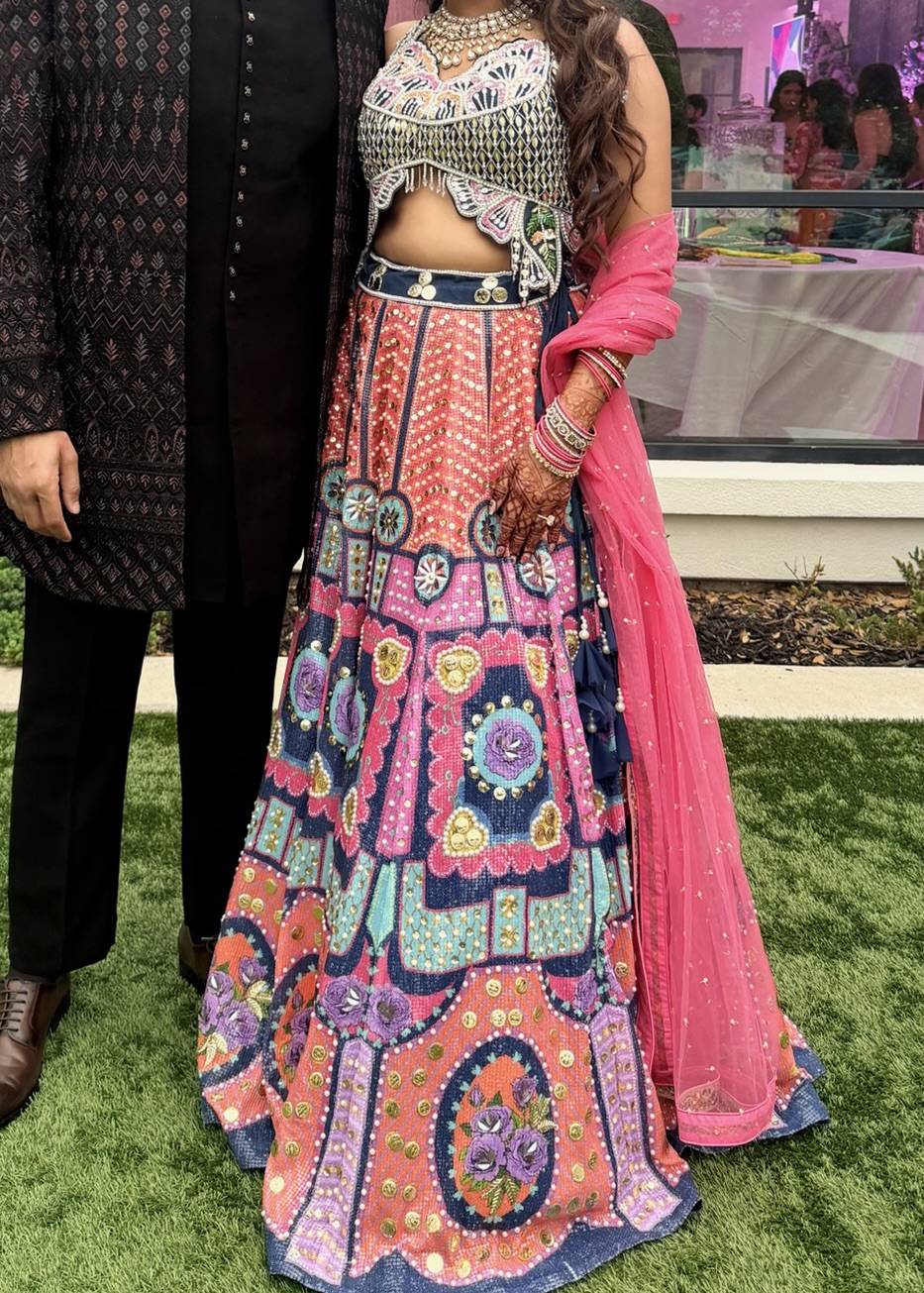 Multicolored Floral Lehenga Image - 3