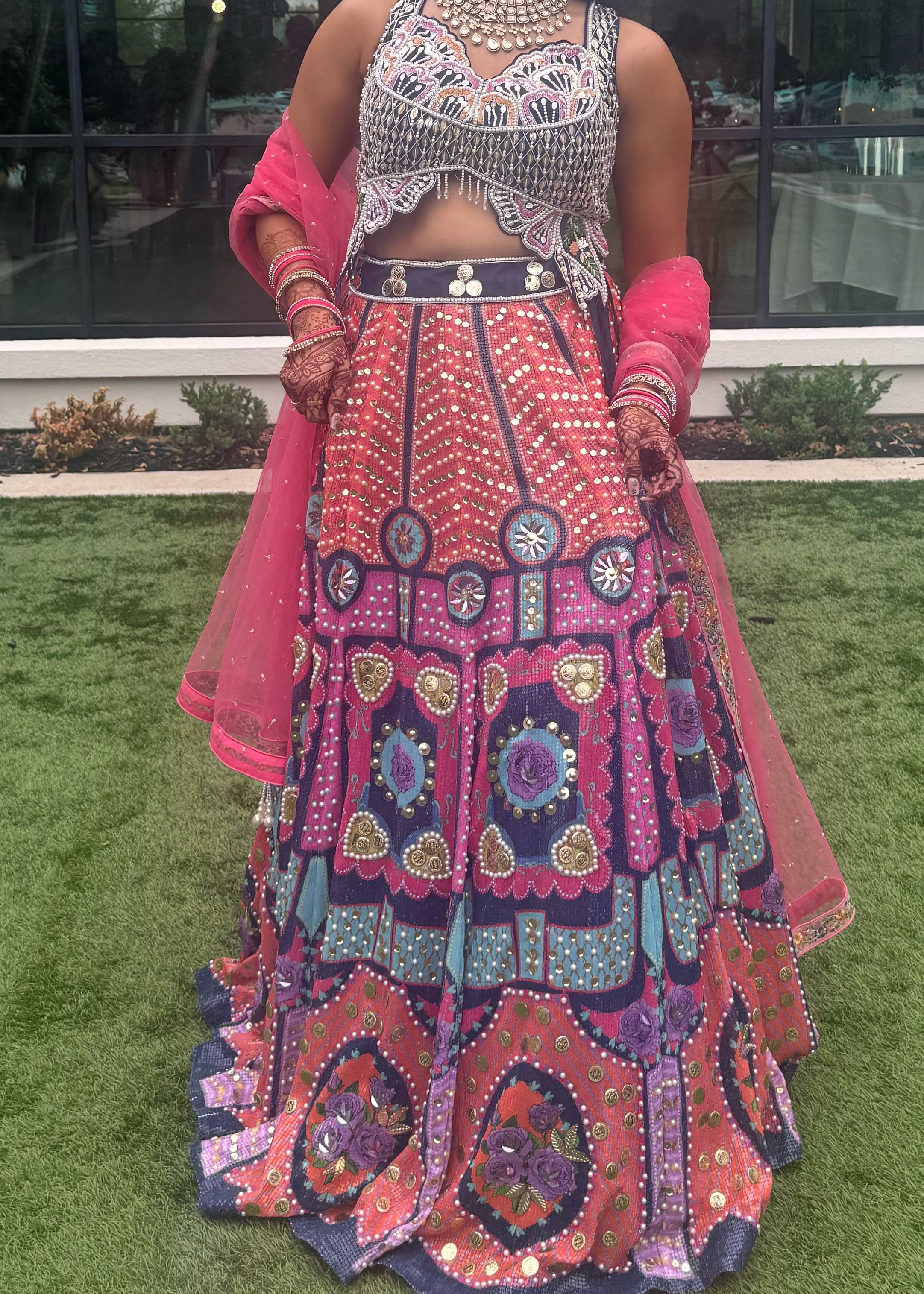 Multicolored Floral Lehenga Image - 4