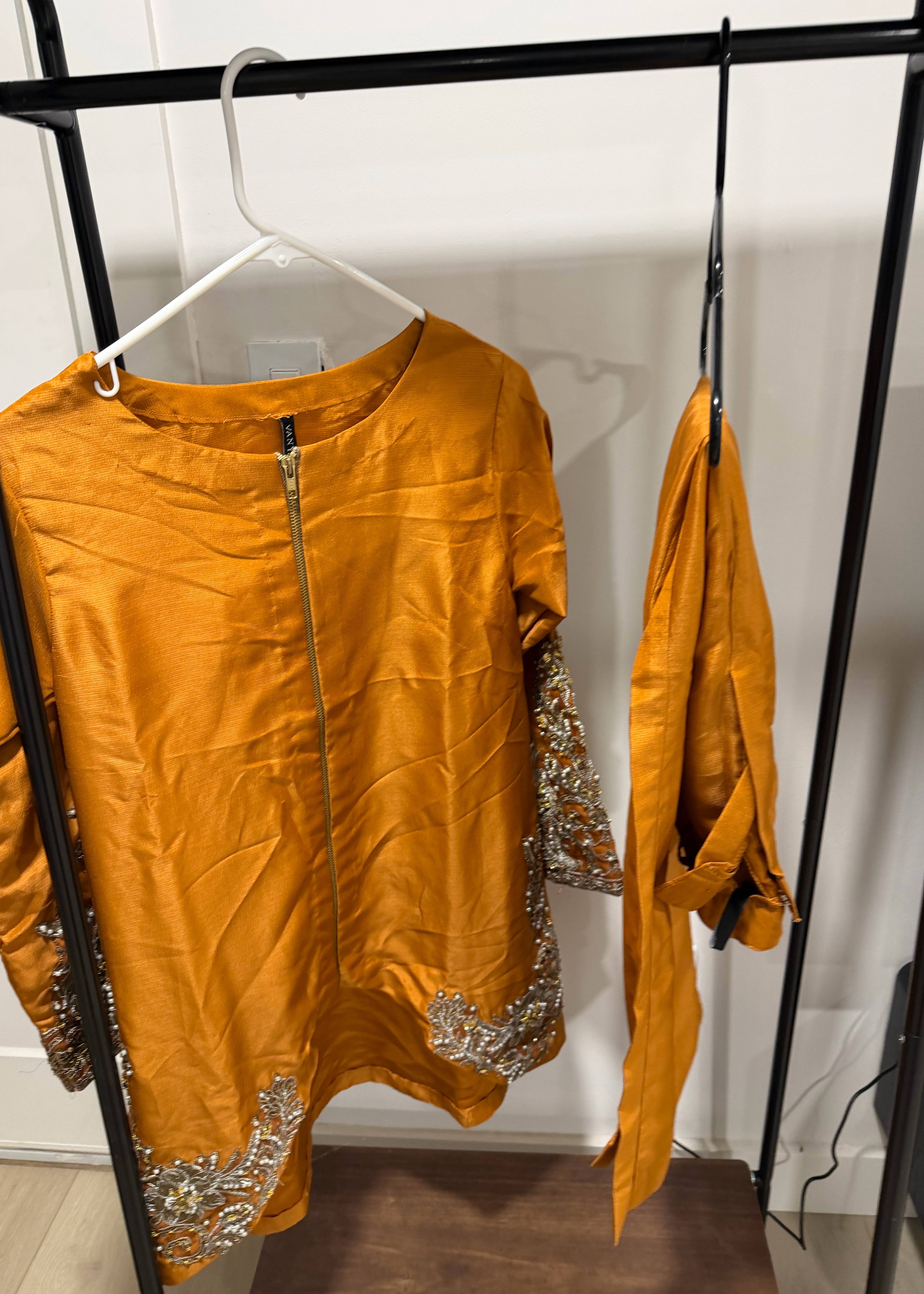 Rust Orange Pant Set Image - 4