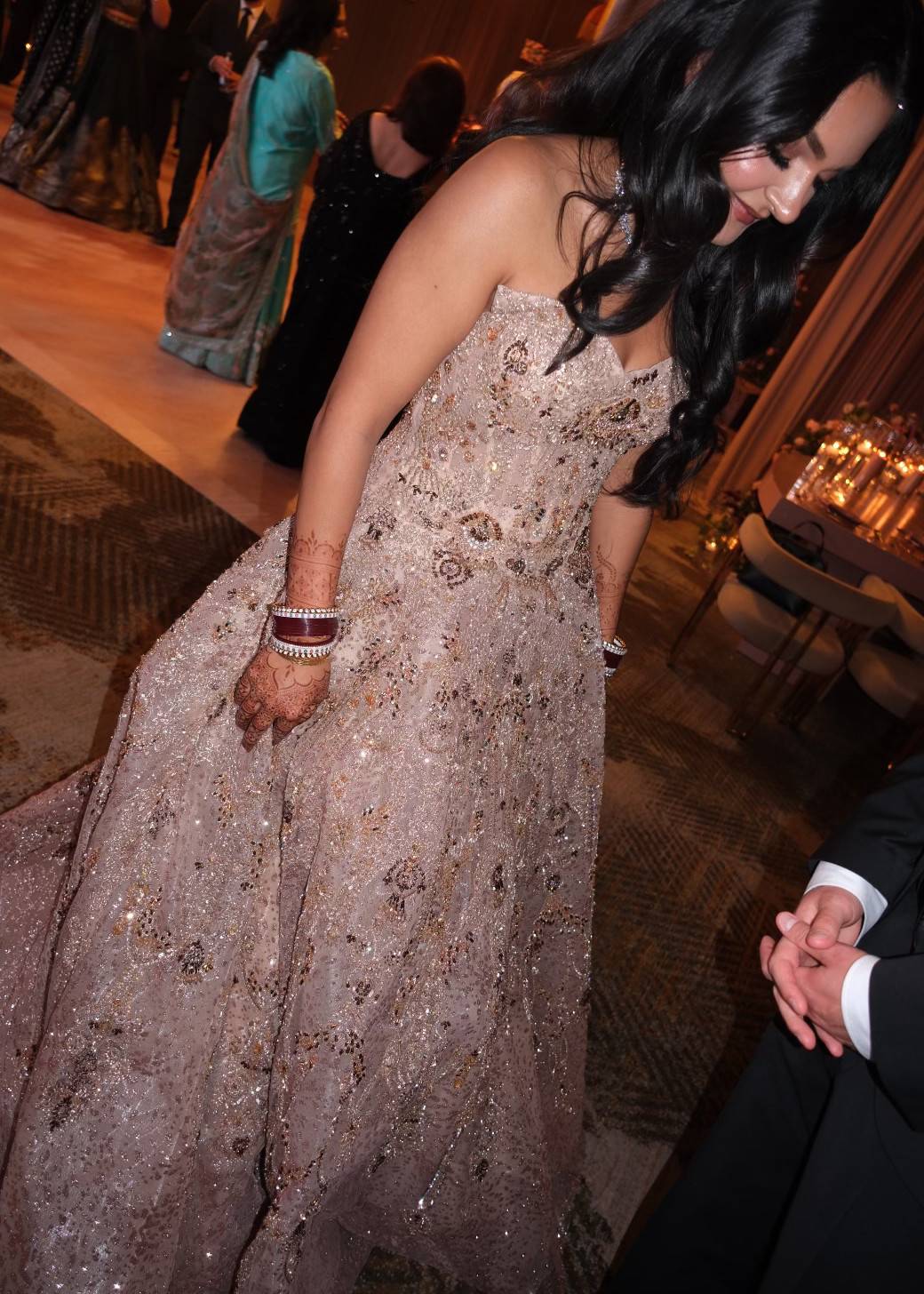 Baby Pink Embellished Gown Image - 1