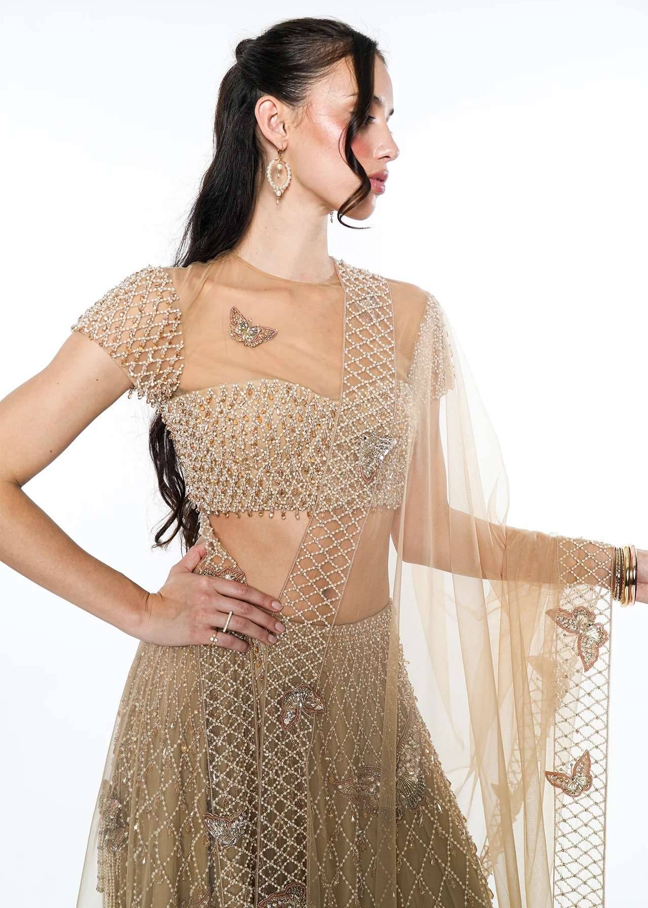 Lyra Pearl Butterfly Lehenga Image - 2